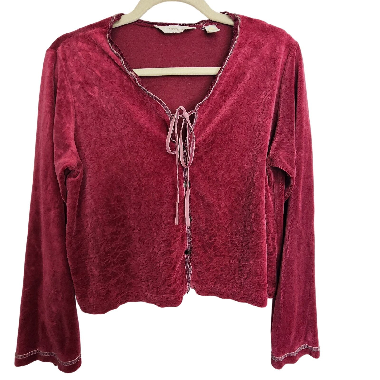 Victoria's Secret VTG Y2K Victorias Secret Country Womens Floral Velour Crop Size S / US 4 / IT 40 - 1 Thumbnail