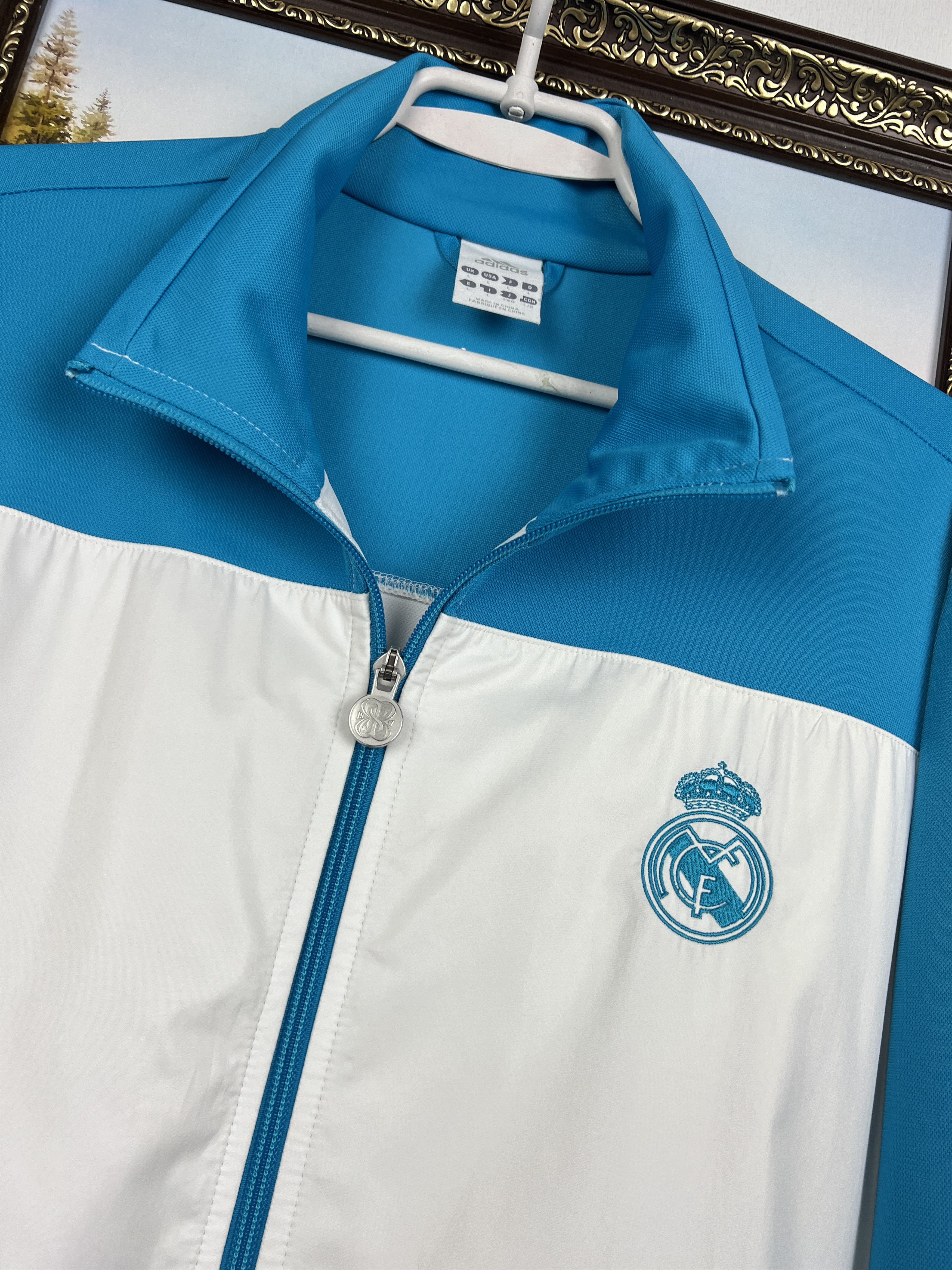Adidas Vintage Adidas Real Madrid Football Jacket Soccer Track Top Size US L / EU 52-54 / 3 - 3 Thumbnail