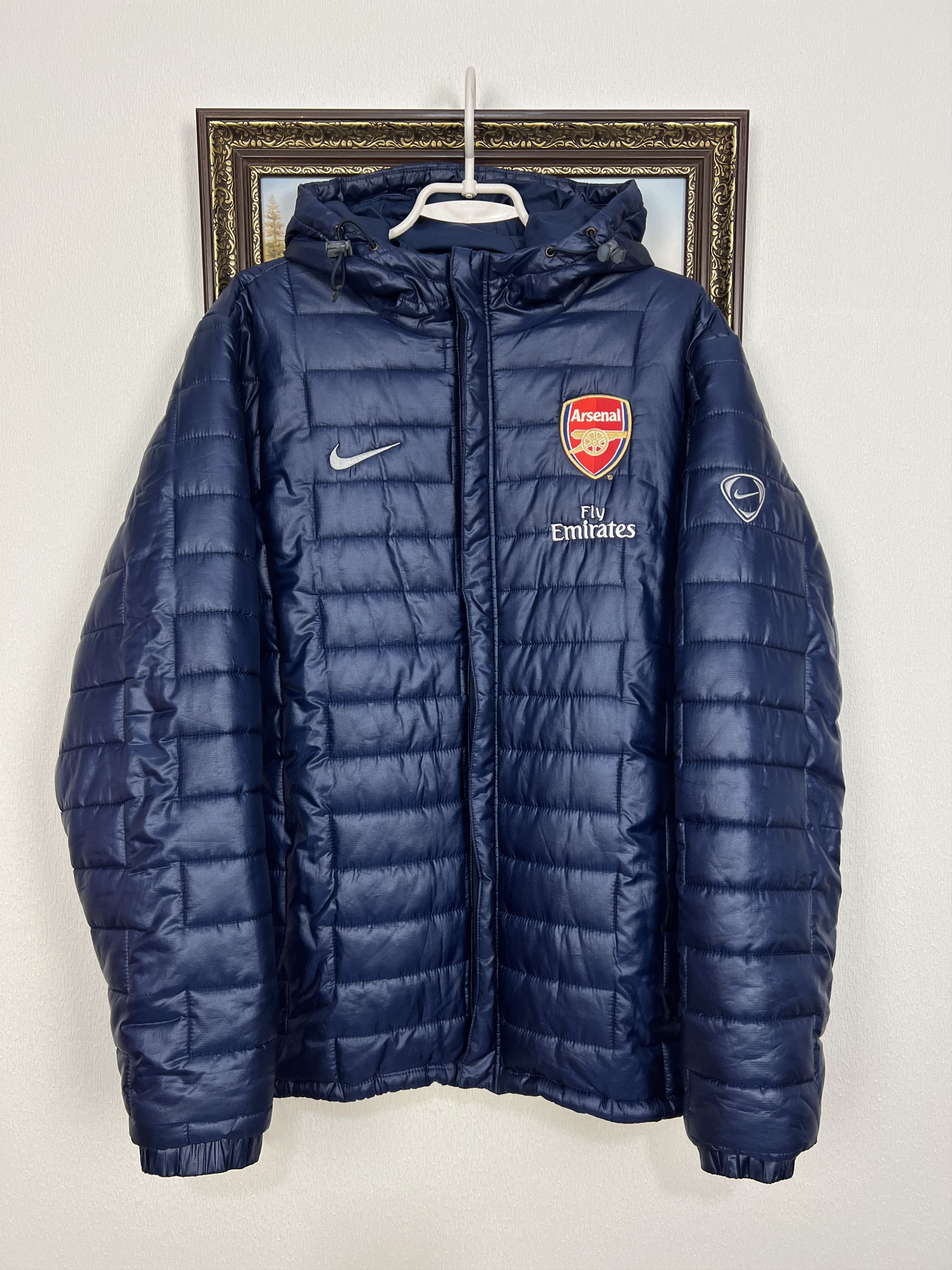 Nike Vintage Arsenal Football Padded Hooded Jacket Soccer Gunners Size US L / EU 52-54 / 3 - 1 Thumbnail