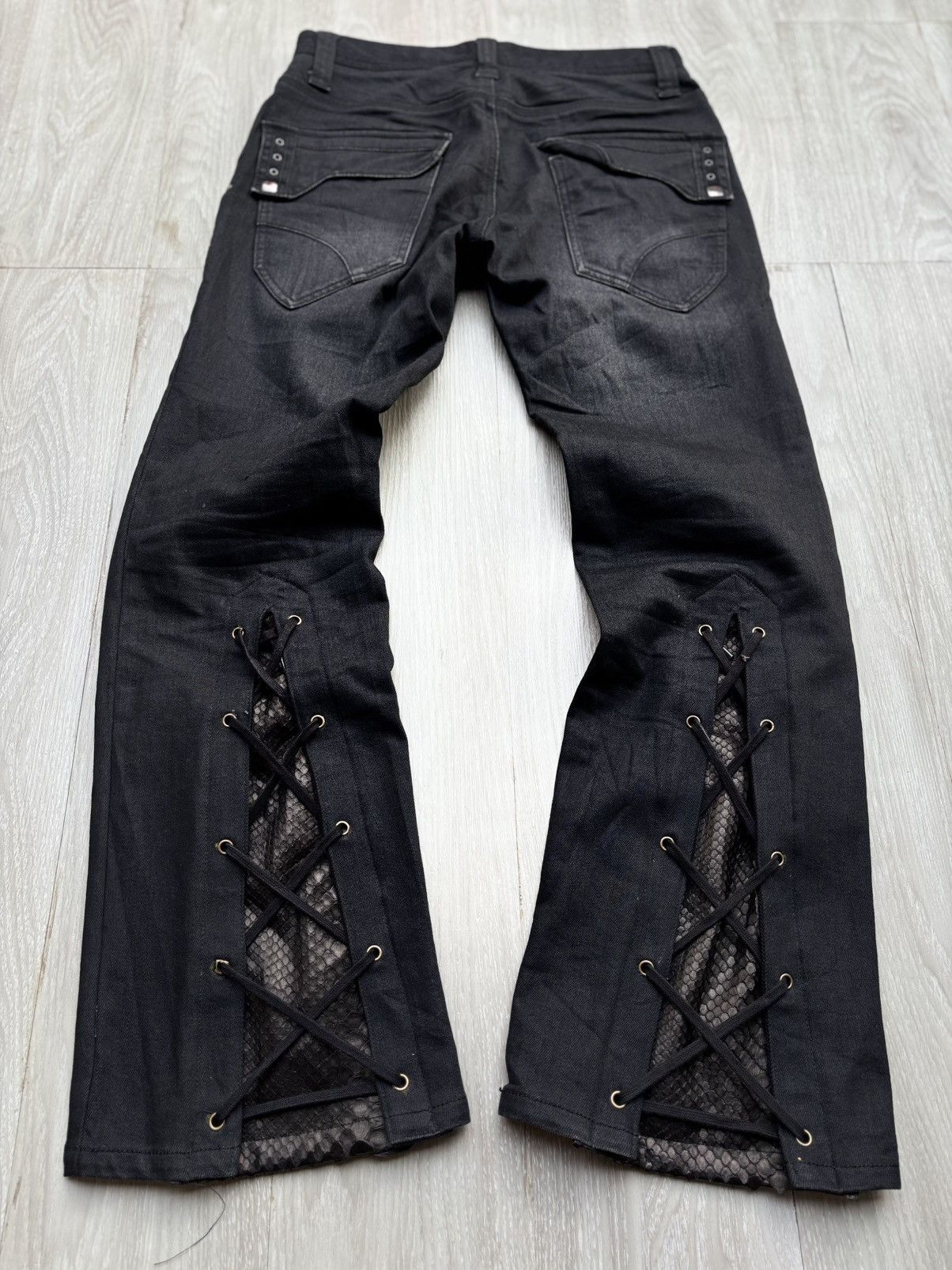 Japanese Brand BLACKPIA lace up flare jeans Size US 29 - 3 Thumbnail