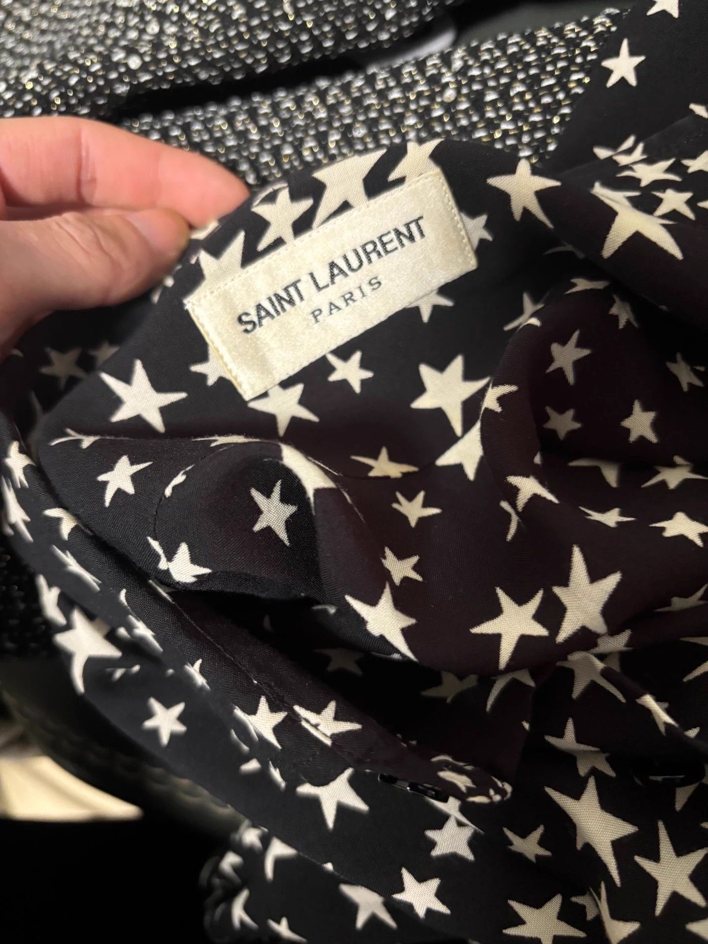 Saint Laurent Paris SLP 2016FW Black White Star Shirt 39 Size US L / EU 52-54 / 3 - 4 Thumbnail