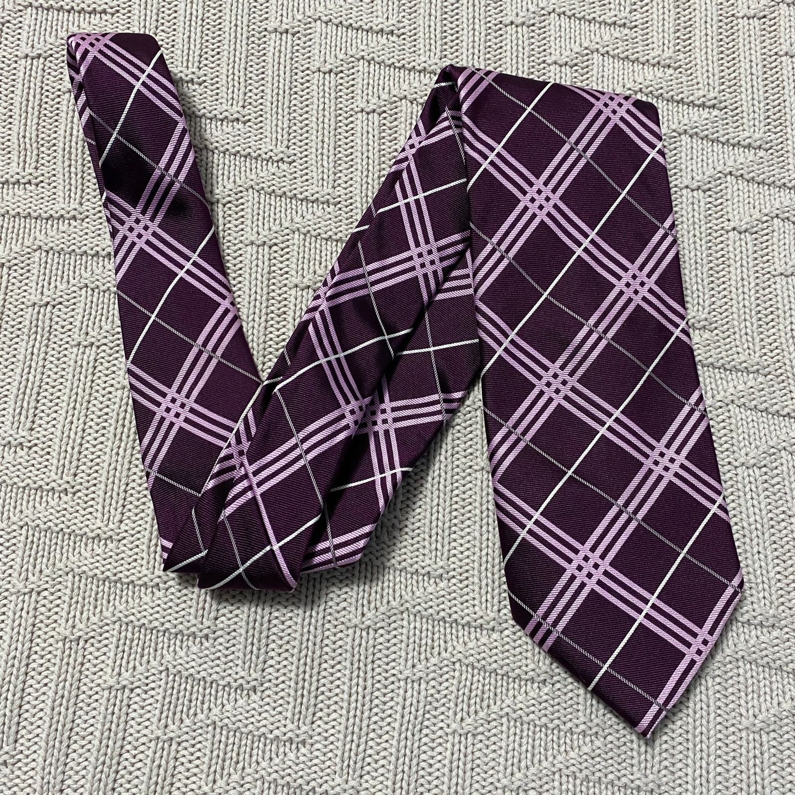 Altea Altea purple plaid silk tie Size ONE SIZE - 1 Thumbnail