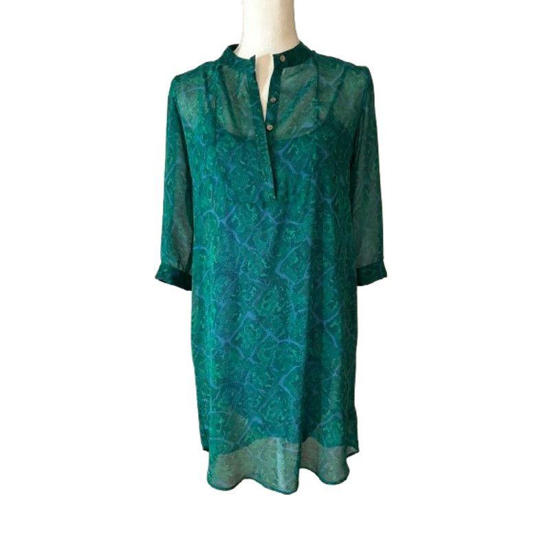 Other NWT Patterson J Kincaid PJK Dress Teal Snakeskin Sheer XS Size XS / US 0-2 / IT 36-38 - 1 Thumbnail