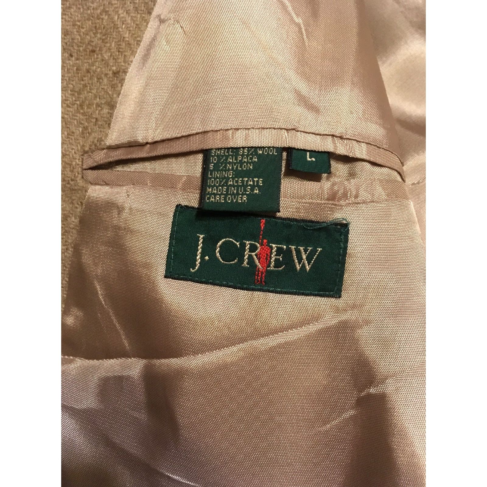 J.Crew J.Crew Blazer J.CREW Mens Sportcoat Tan Beige 42 Regular Wool 3 Button Non Vented Blazer Mens Regular Beige 42 Size 42R - 2 Thumbnail