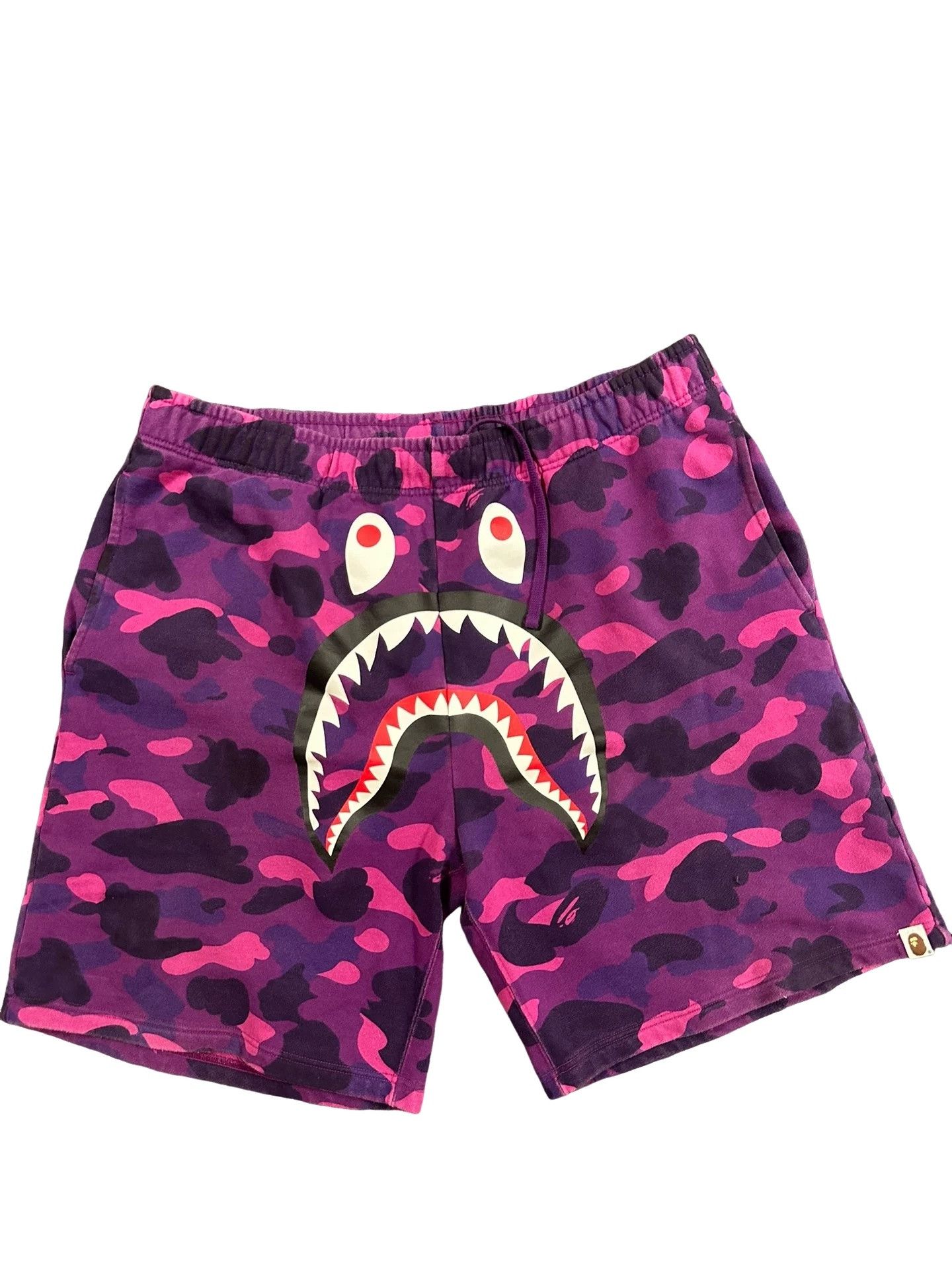 Bape A Bathing Ape Purple Camo Shark Shorts 2XL Size US 38 / EU 54 - 1 Thumbnail