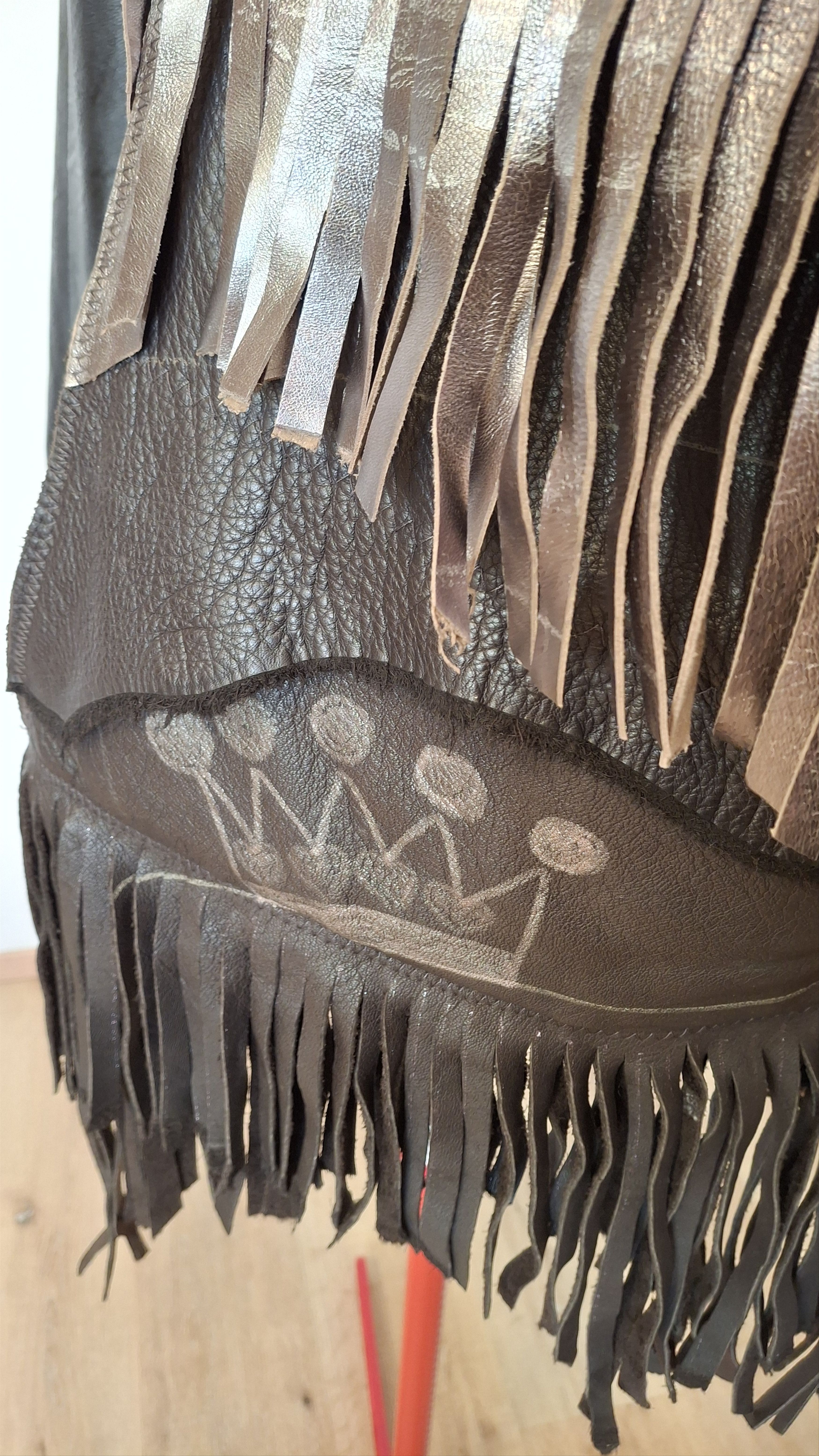 Handmade Custom Leather Hunter Bag - Hand-Painted - Medusa Strap Size ONE SIZE - 5 Thumbnail