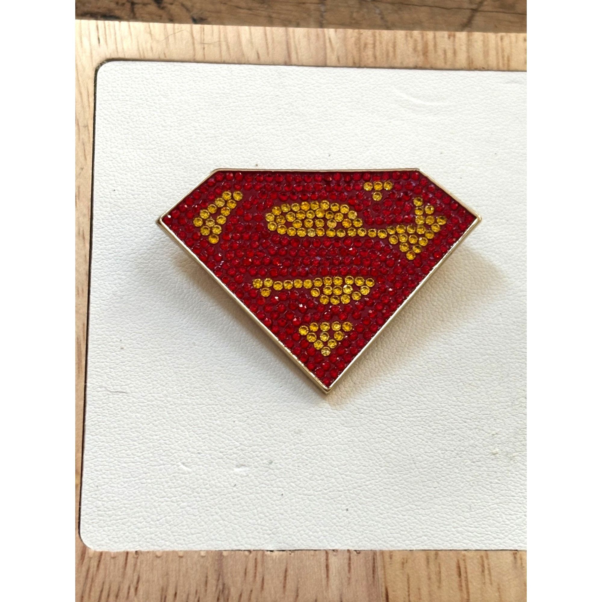 DC Comics Superman Rhinestone Brooch Pin Logo Red & Yellow Size ONE SIZE - 2 Thumbnail