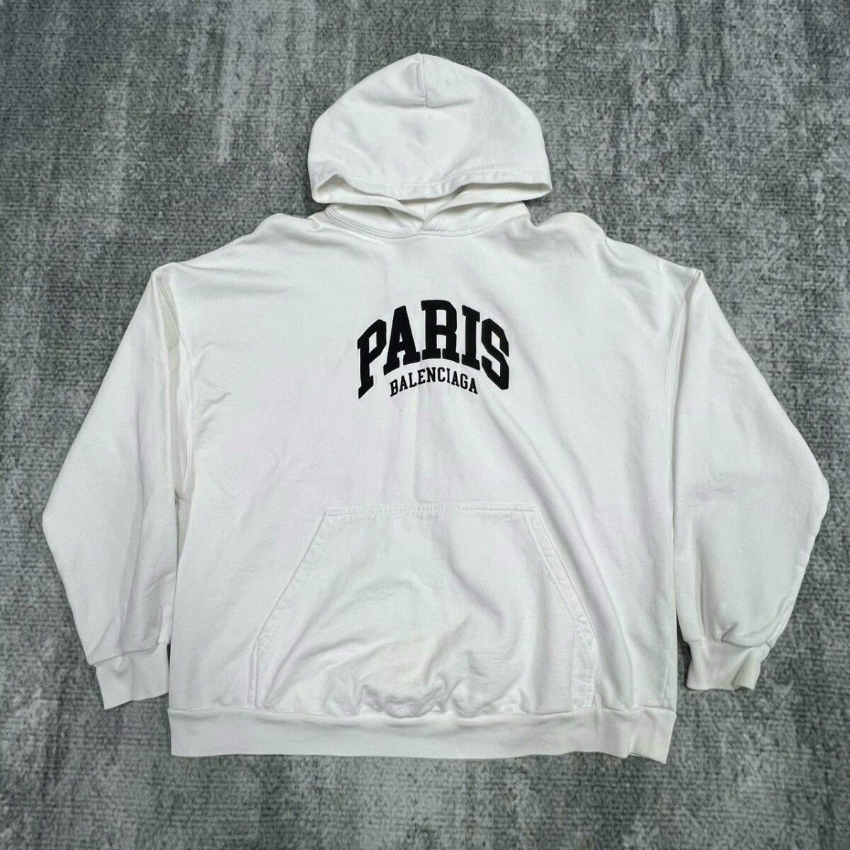 Balenciaga White Soccer Paris Exclusive Zipped Cotton Hoodie | Grailed