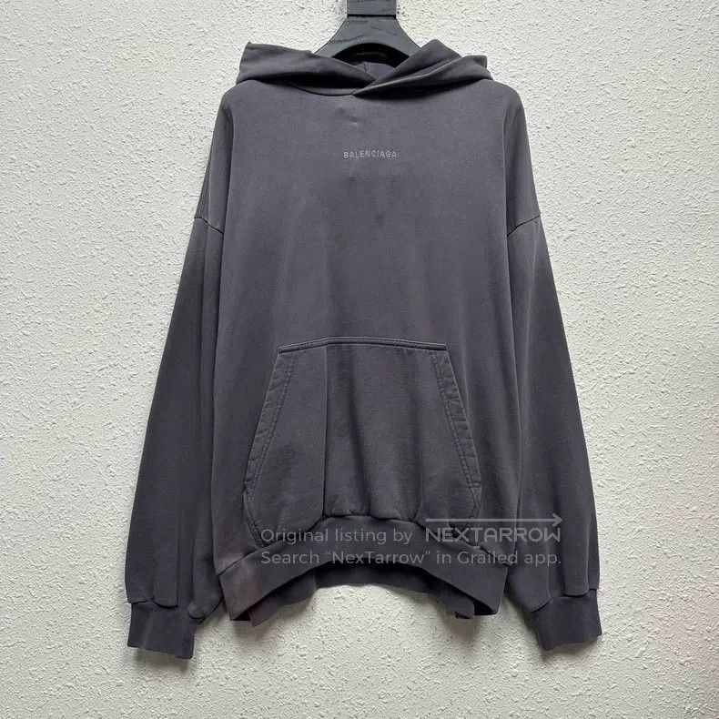 Balenciaga Balenciaga Distressed gradient embossed logo washed hooded Size US M / EU 48-50 / 2 - 1 Thumbnail