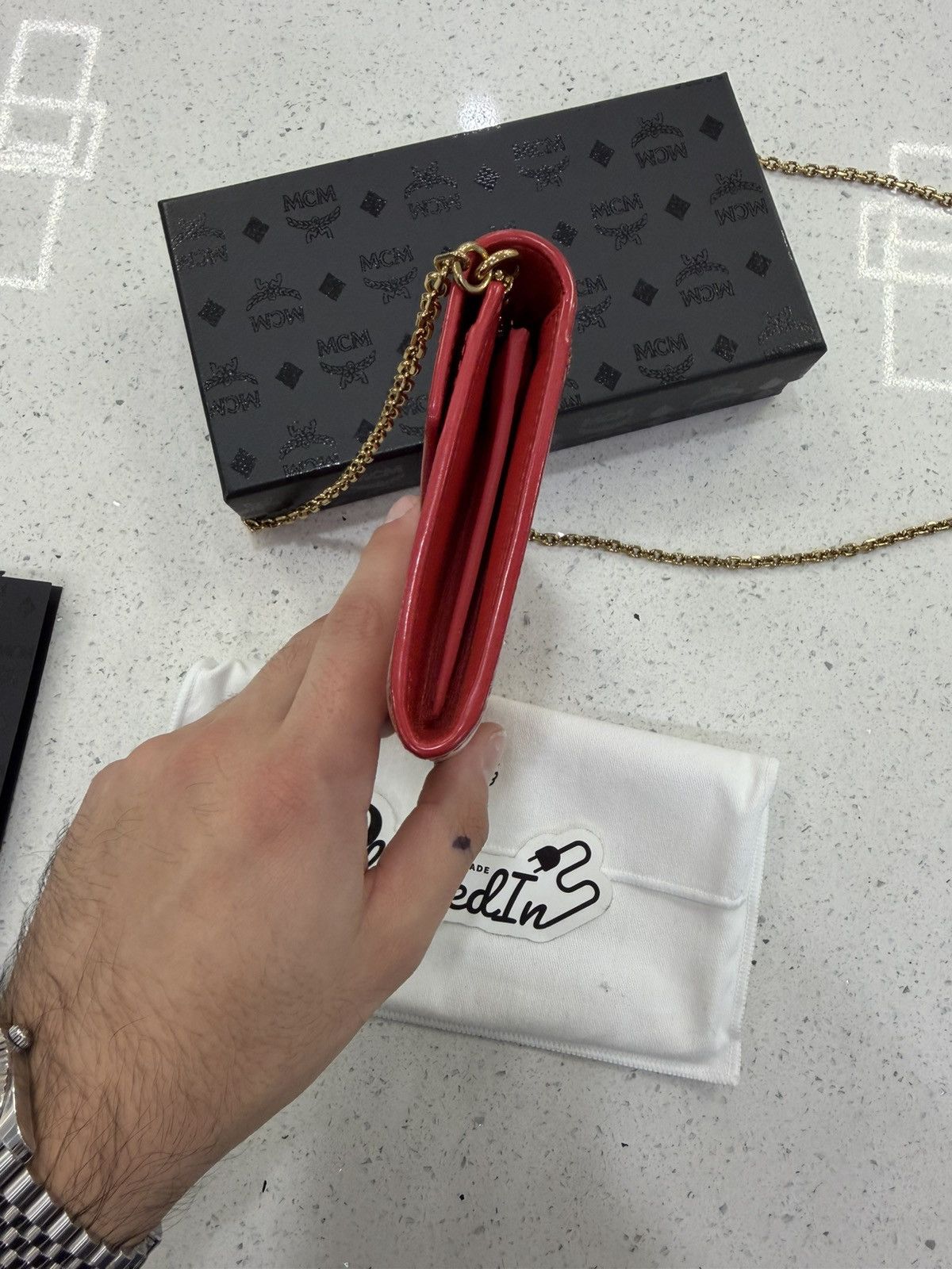 MCM MCM Patent Wallet On Chain Size ONE SIZE - 6 Thumbnail