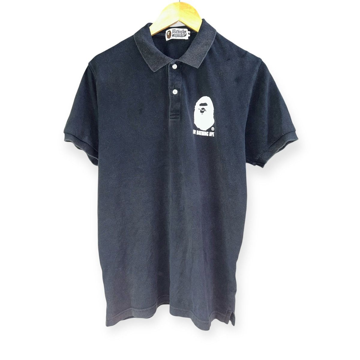 Bape A Bathing Ape Black Polo Tee Size US L / EU 52-54 / 3 - 1 Thumbnail