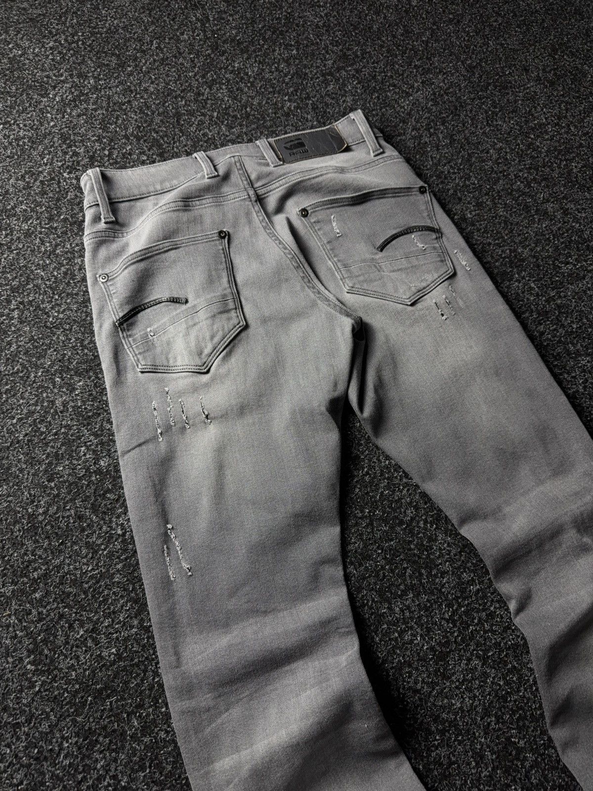 G-Star 00s G-Star RAW Revend Super Slim Grey Distressed Jeans Size US 29 - 9 Thumbnail