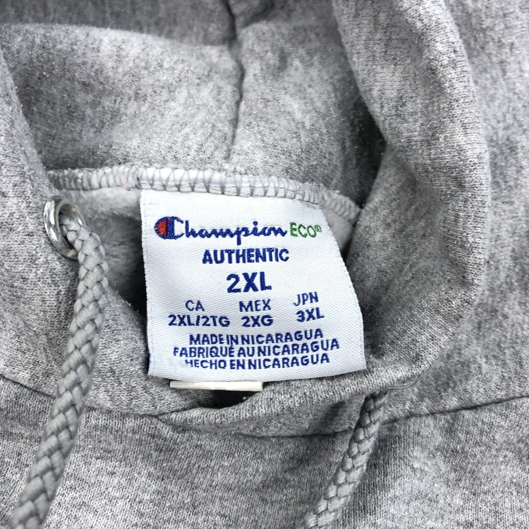 Champion Champion Eco Men's 2XL Pullover Hoodie Sweatshirt Gray Cotton Blend Fleece Graphic Print Logo Pockets Hooded Size US XXL / EU 58 / 5 - 3 Thumbnail