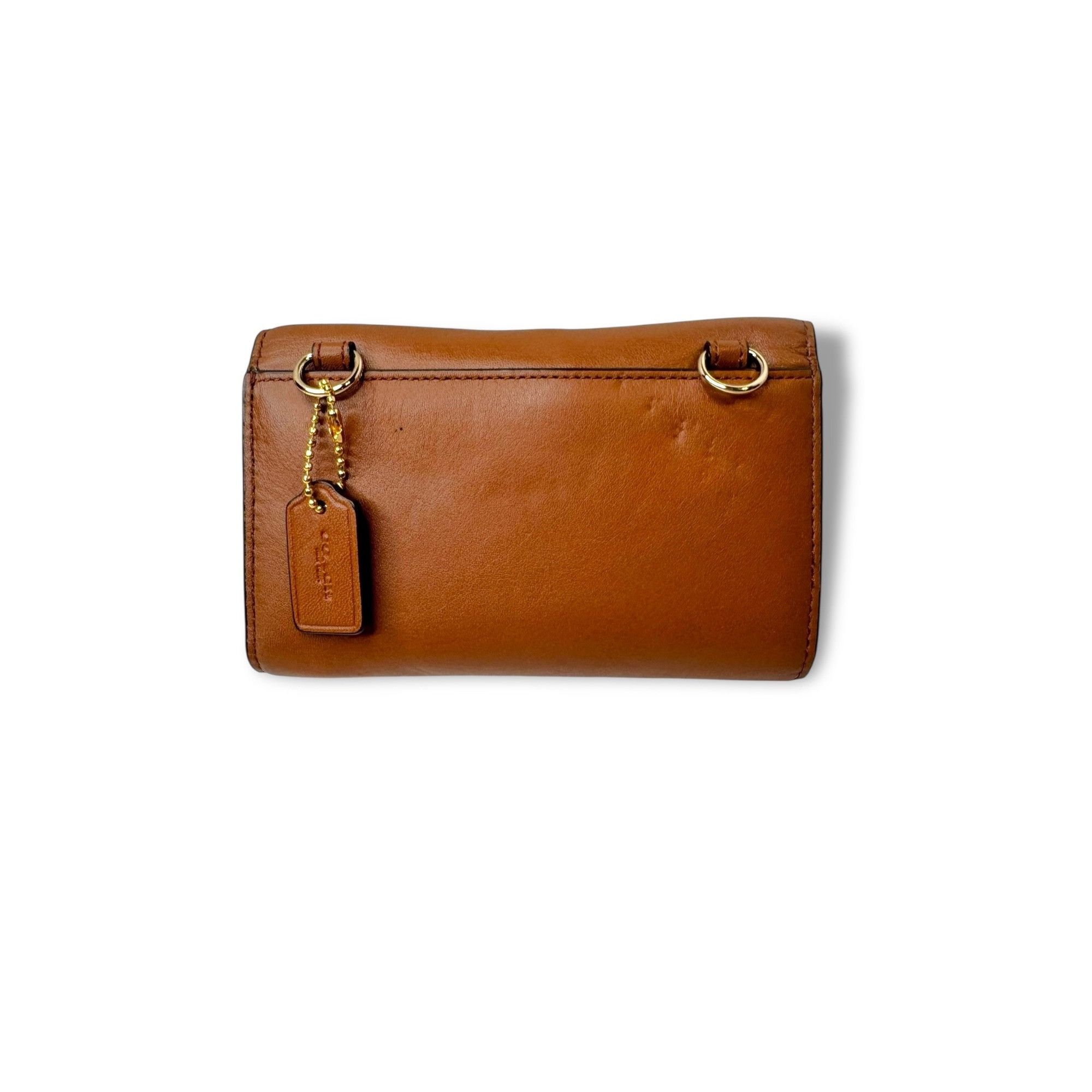 Coach Coach Brown Leather Wallet Purse Phone Holder Removable Stra Size ONE SIZE - 4 Thumbnail