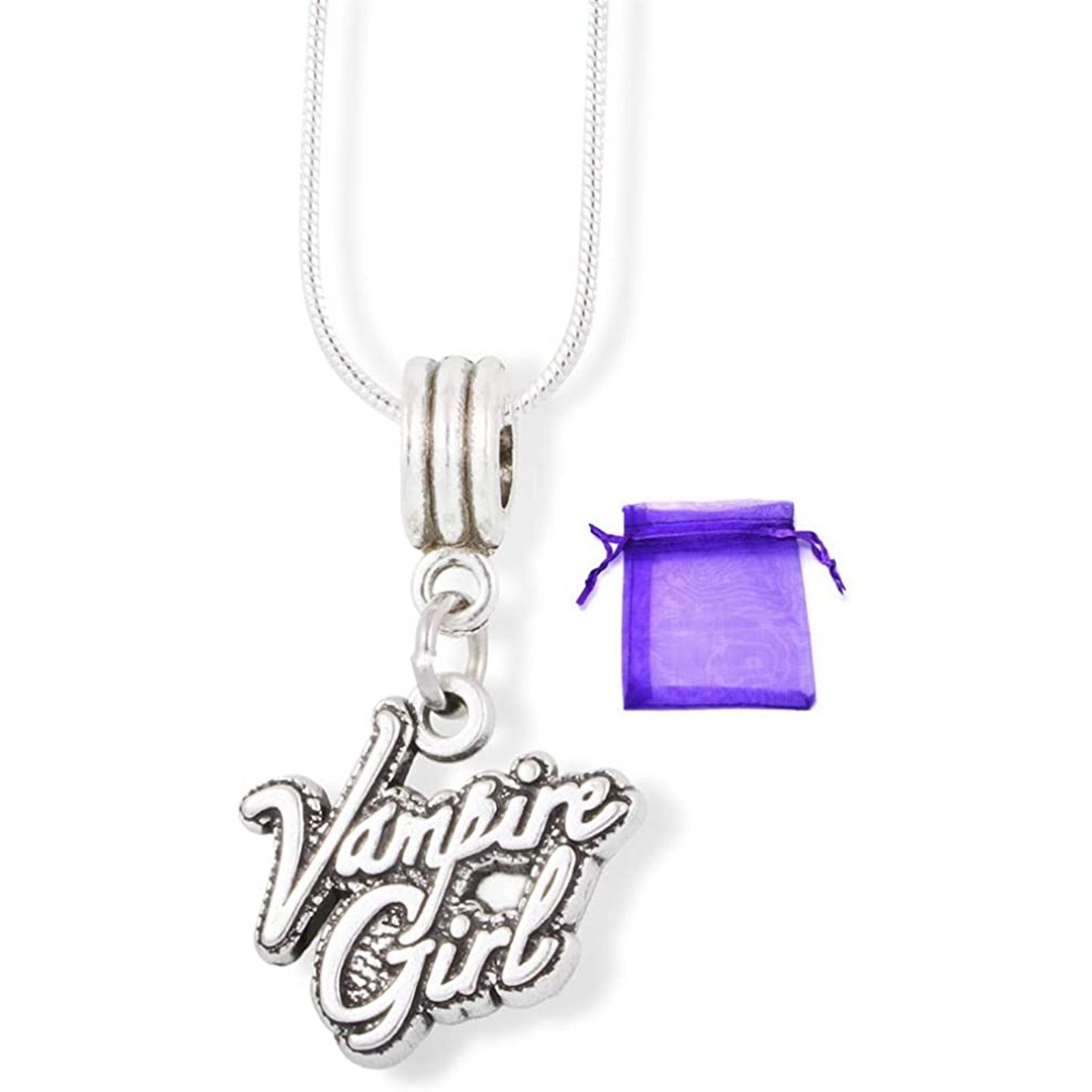 & Other Stories Vampire Girl Text Charm Snake Chain Necklace Size ONE SIZE - 1 Thumbnail