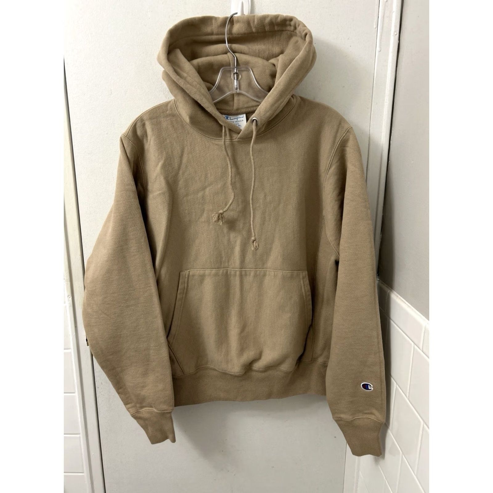 Champion Champion Reverse Weave Hoodie Men S Tan Brown Pullover Sweatshirt L/S Size US S / EU 44-46 / 1 - 2 Thumbnail