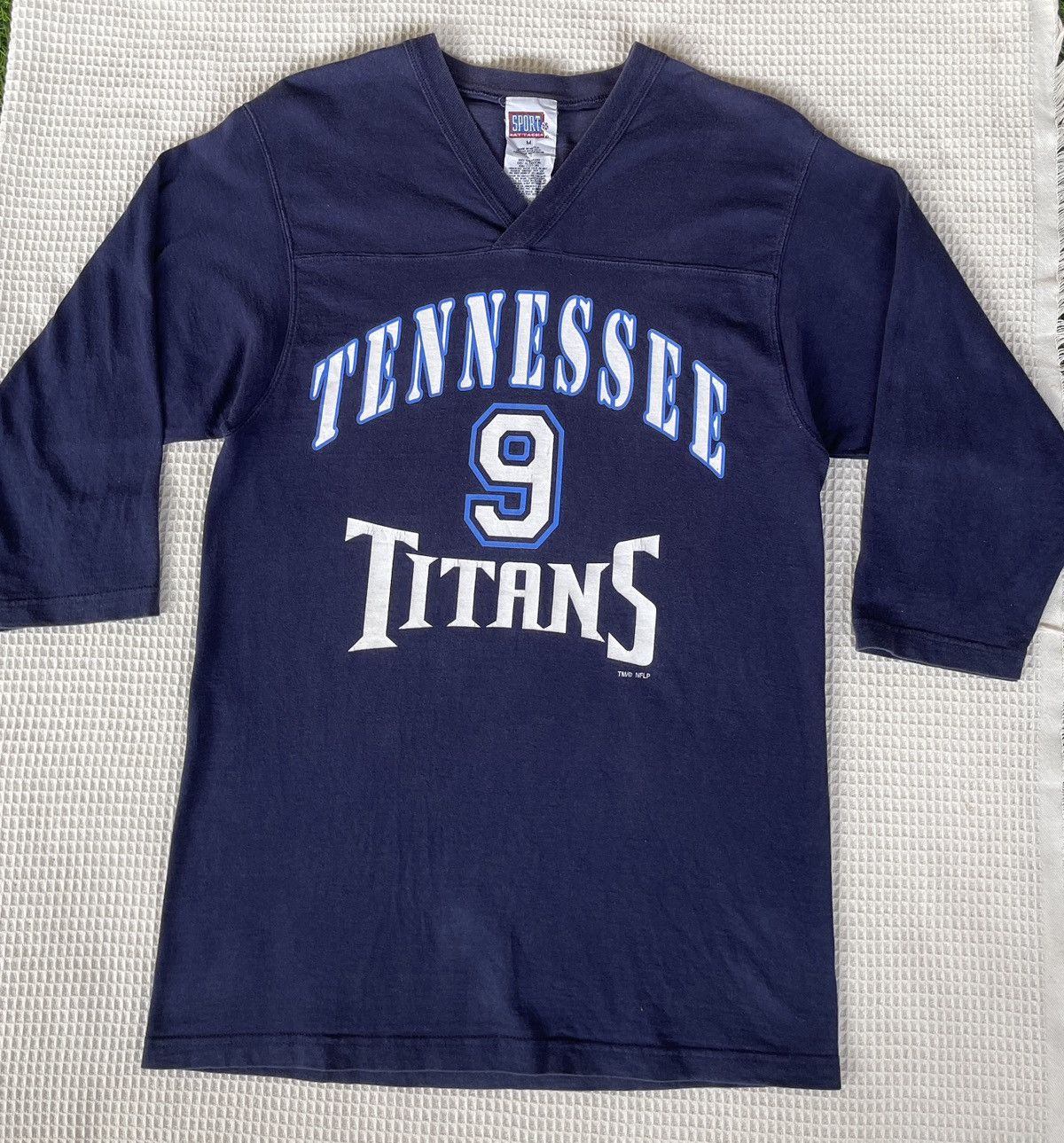 Born X Raised × NFL Vintage 00s🔥NFL TENNESSEE TITANS🔥Mc NAIR 3Quarter V Neck Tee Size US M / EU 48-50 / 2 - 3 Thumbnail