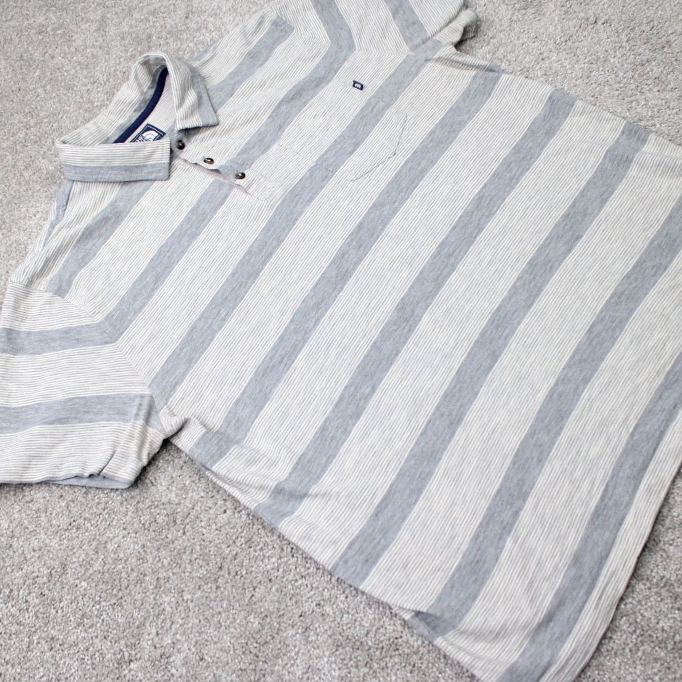 The North Face The North Face Polo Shirt Mens XL Gray/Blue Striped 100% Cotton Short Sleeve TNF Size US XL / EU 56 / 4 - 7 Thumbnail