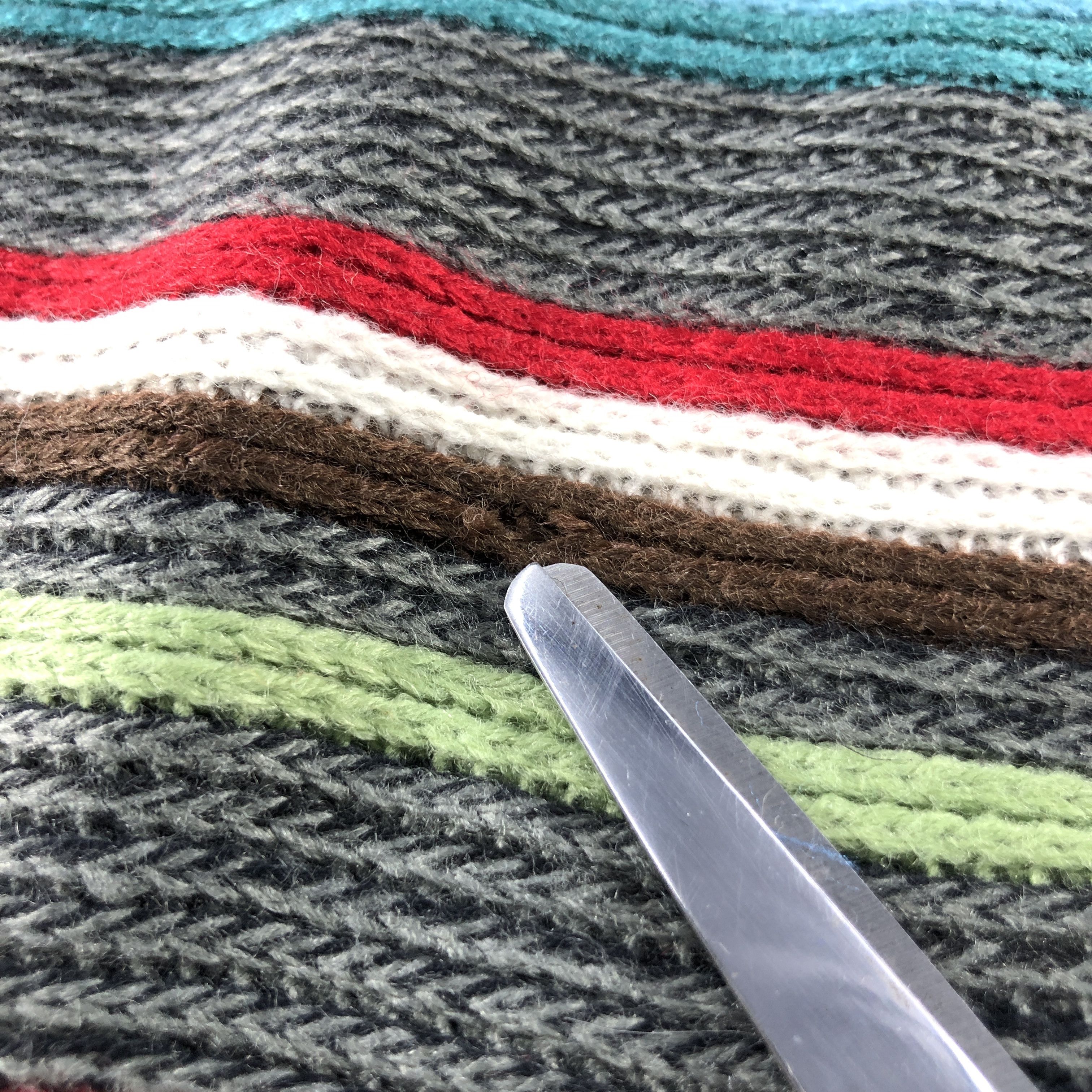 PPFM PPFM Double Sided Striped Knit Wool Scarf Muffler V2864 Size ONE SIZE - 5 Thumbnail