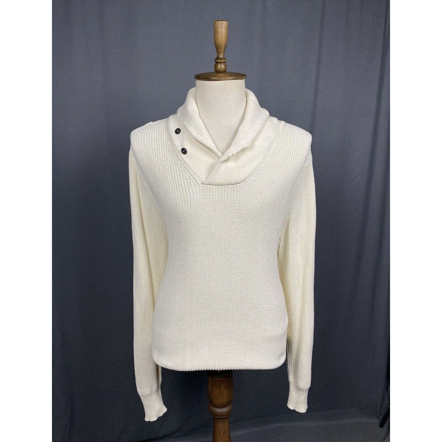 Polo Ralph Lauren Polo Ralph Lauren VTG Men's Beige Heavy Knitted Sweater Size Size US L / EU 52-54 / 3 - 1 Thumbnail