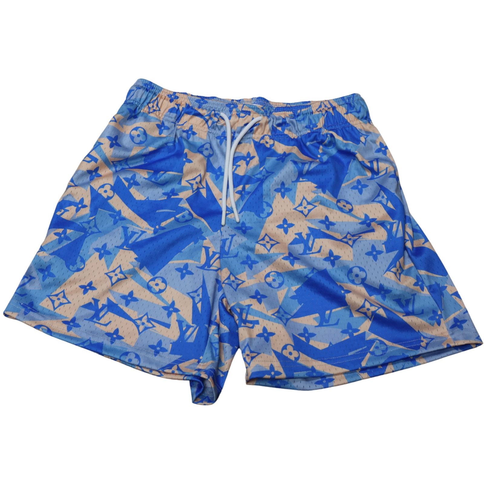 Vintage Mr Remade Shorts LV Luxury Designer Monogram Logo Print Blue Size US 32 / EU 48 - 1 Thumbnail