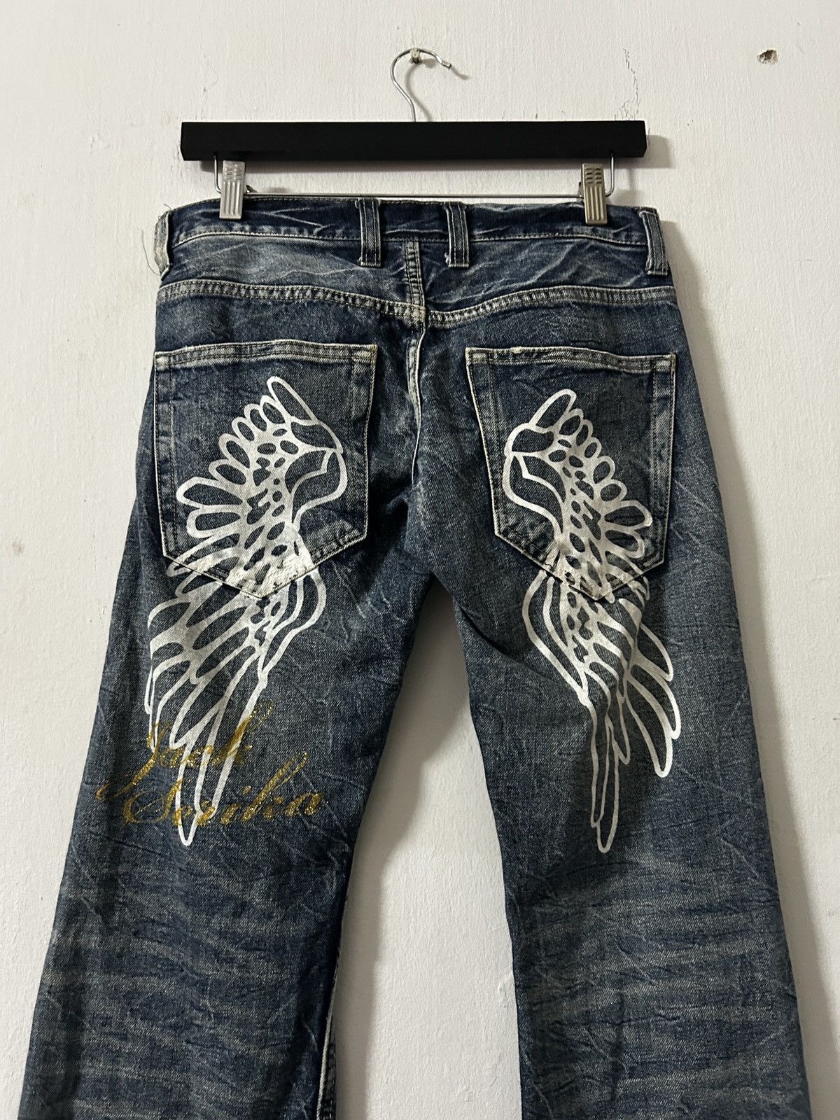 If Six Was Nine 00’s Japanese Brand Jack Serika Wings Flare Jeans Size US 30 / EU 46 - 2 Thumbnail