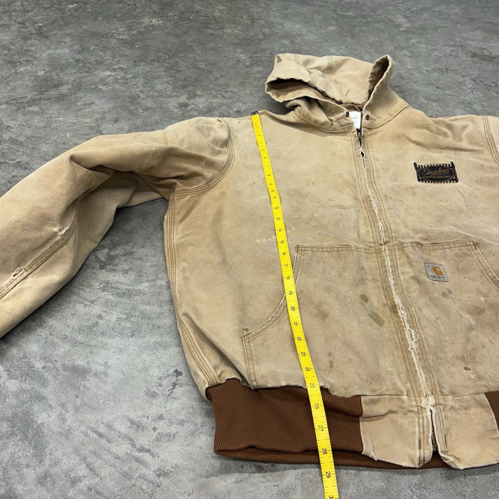 Carhartt Carhartt Tan Khaki Brown Hooded Workwear Jacket Mens L Brand Size US L / EU 52-54 / 3 - 9 Thumbnail