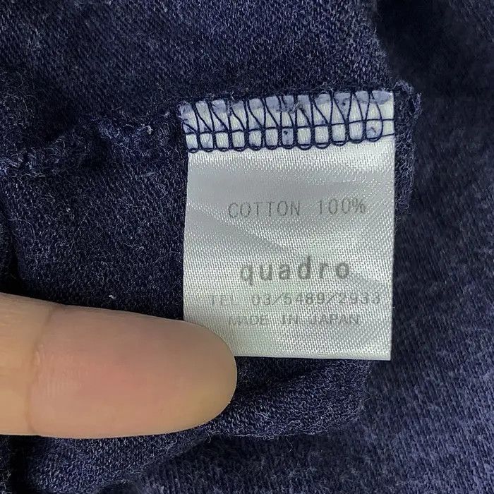 Vintage Vintage QUADRO JAPAN Natural Indigo V Neck Tee Shirt Size US S / EU 44-46 / 1 - 5 Thumbnail