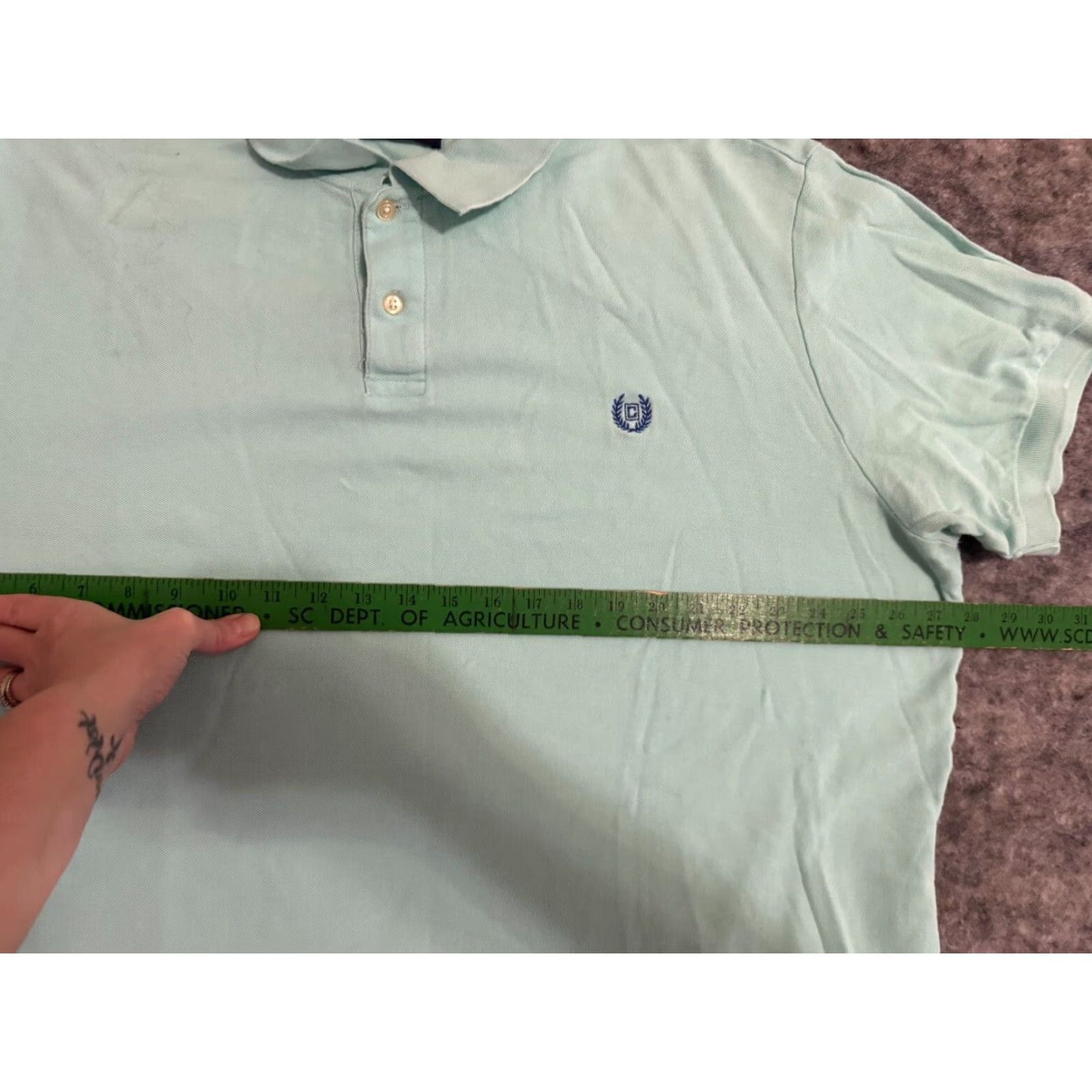Chaps Chaps Ralph Lauren Mens Polo Shirt Teal Cotton 2XL Short Sleeve Regular Fit Shirt Men Size US XXL / EU 58 / 5 - 2 Thumbnail