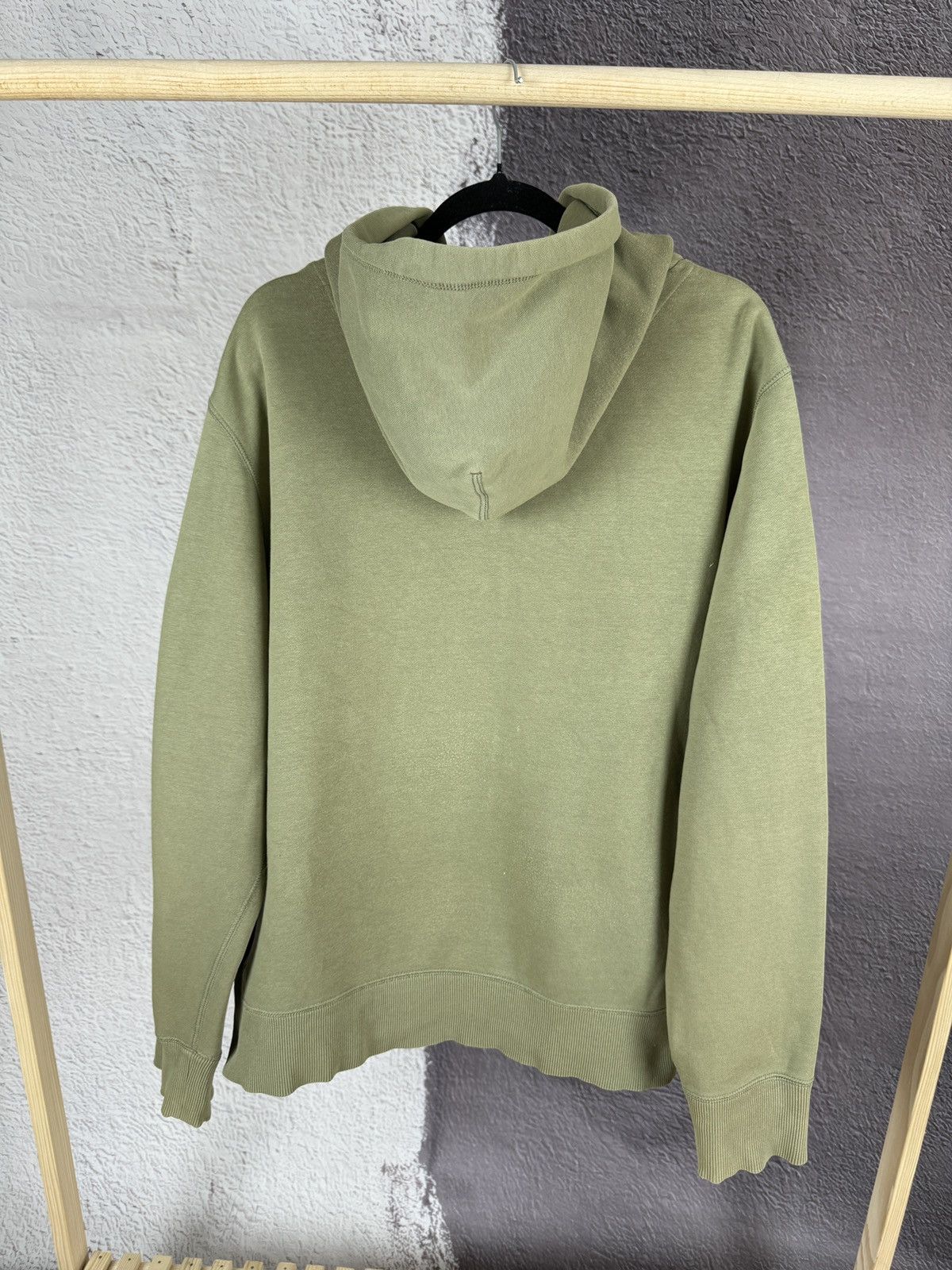Nike × Vintage Nike vintage Y2K khaki green small logo hoodie swoosh drill Size US XL / EU 56 / 4 - 13 Thumbnail