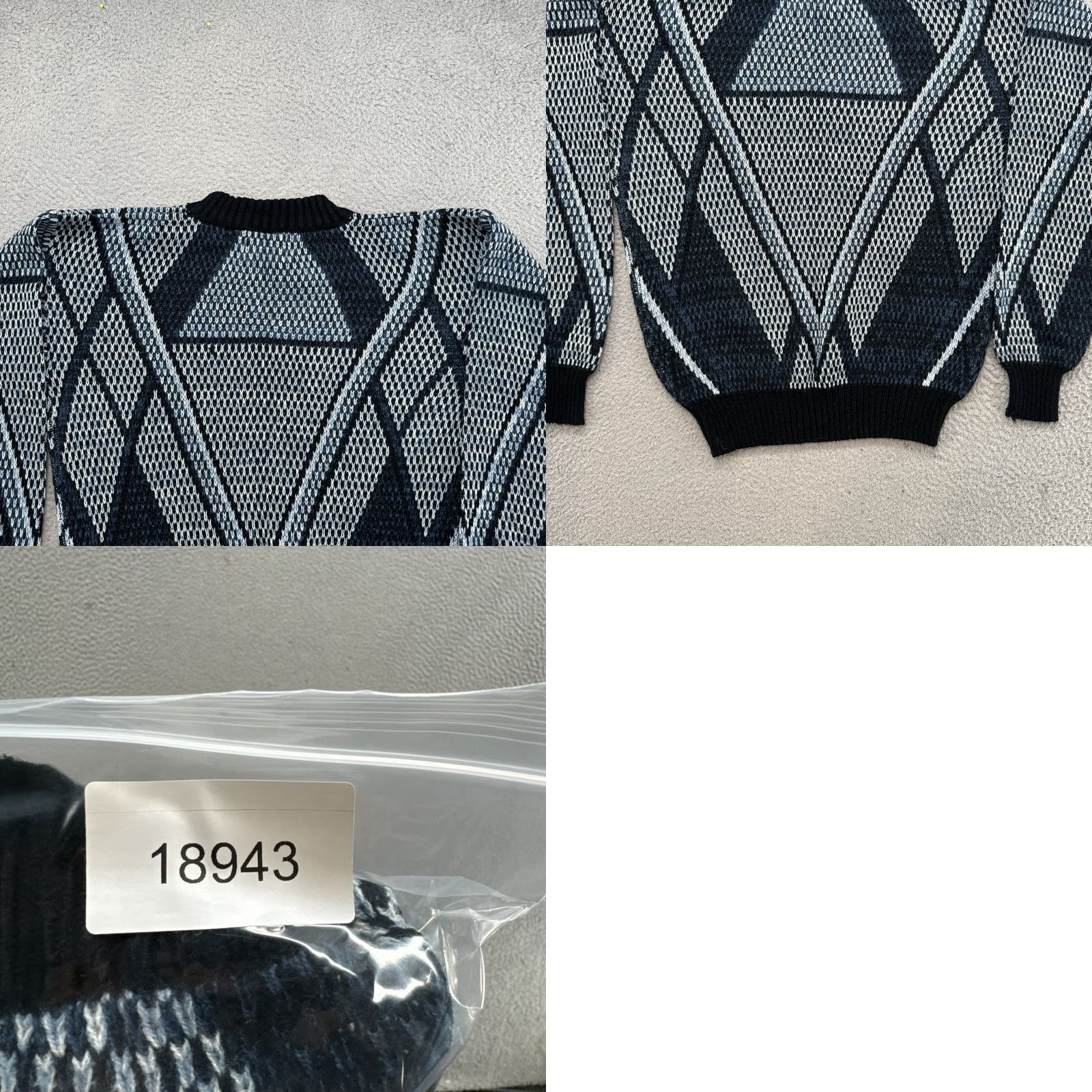 Vintage VINTAGE Sostanza Fashion Police Women’s Acrylic Crewneck Pullover Size M Blue Geometric Knit Sweater Size M / US 6-8 / IT 42-44 - 8 Thumbnail