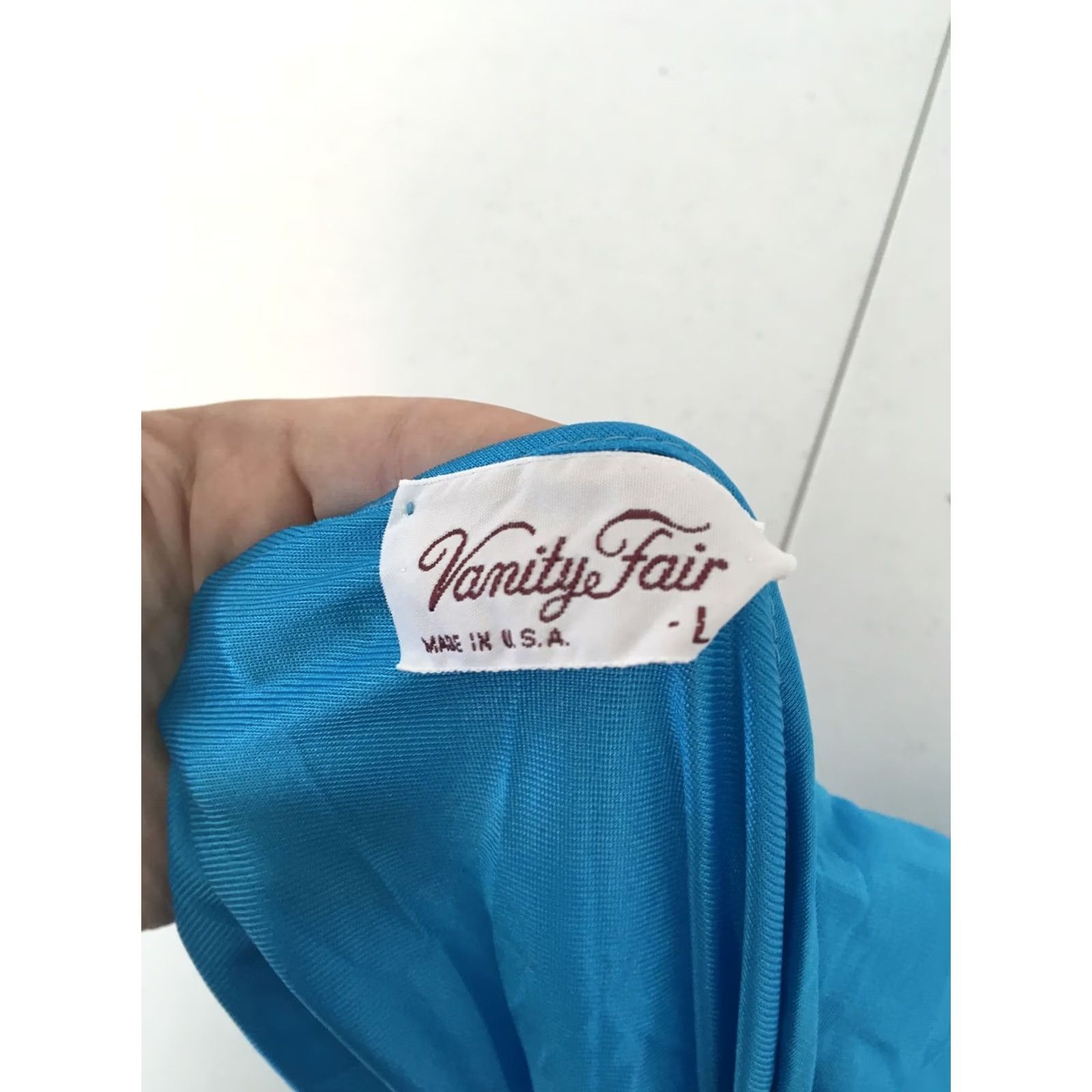 Vintage Vintage Vanity Fair nightgown Shirt Womens L Blue Nylon Shiny Embroidered USA Made Semi Sheer Peignoir Nightgown Size ONE SIZE - 5 Thumbnail