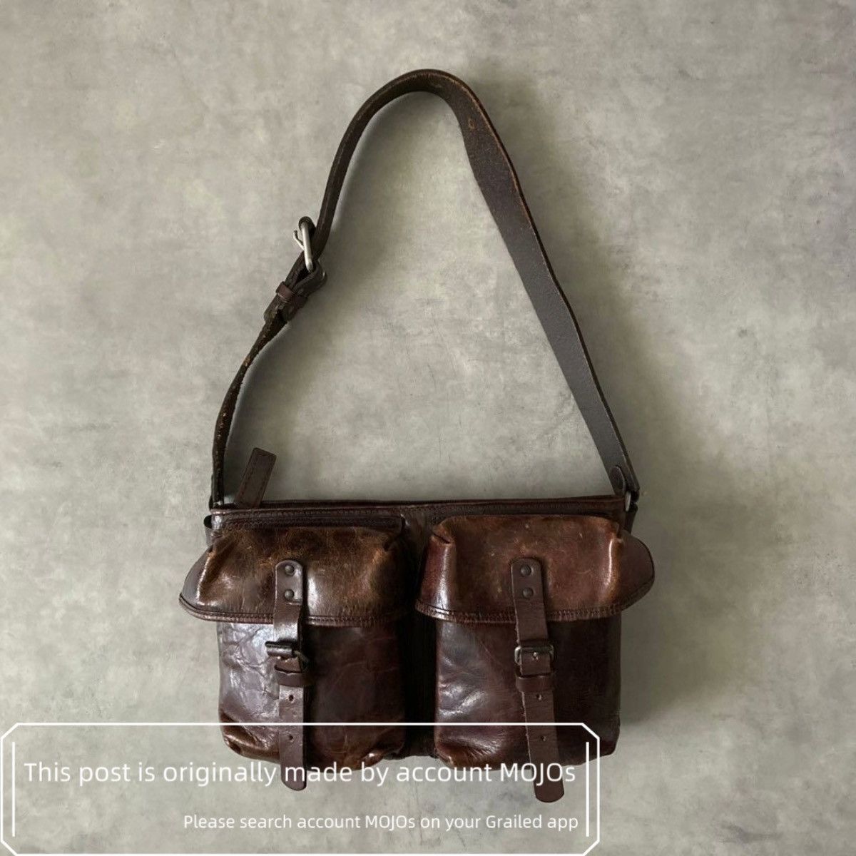 Dries Van Noten Vintage Brown Double Pockets shoulder Bag