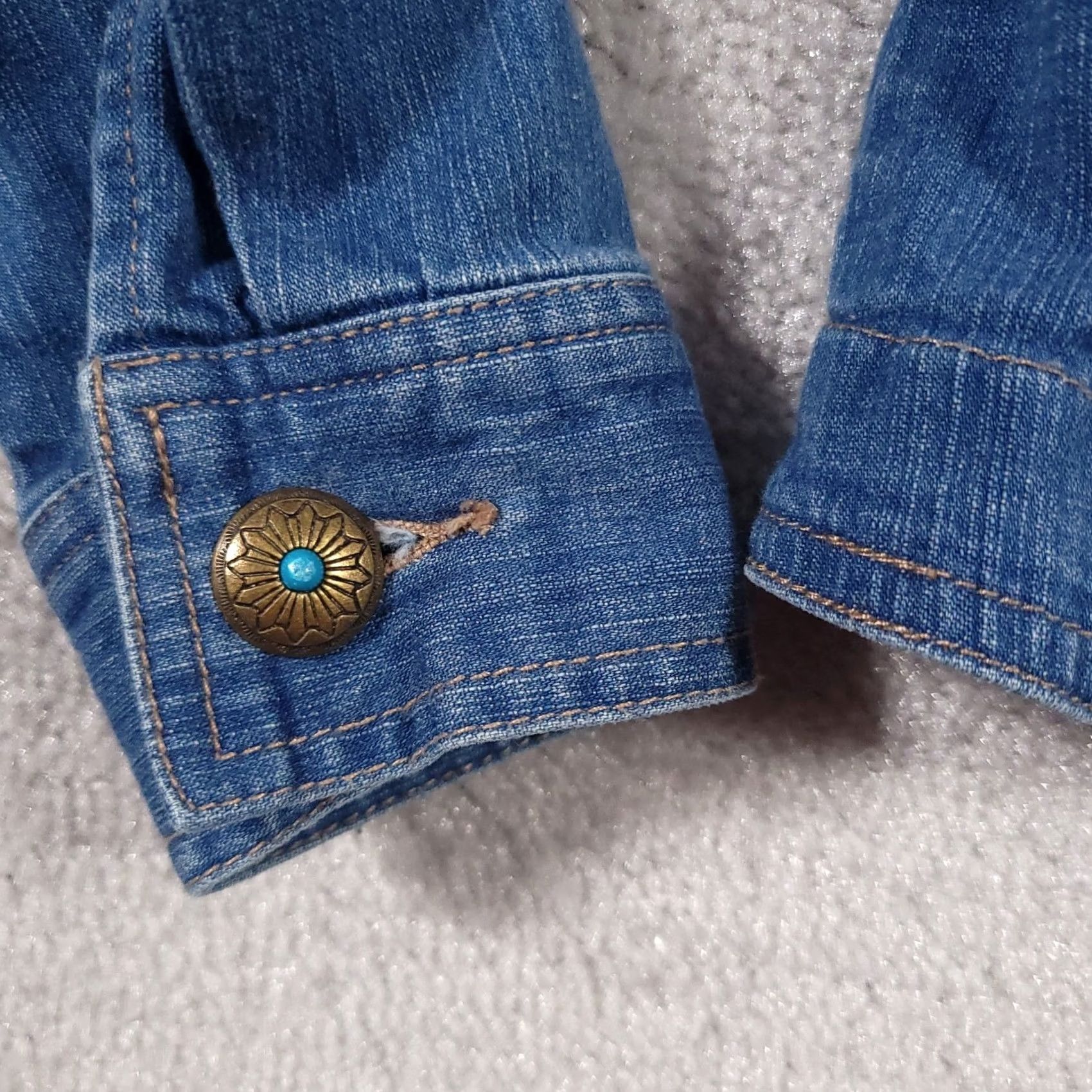 Vintage Koret City Blues Blue Button Up Denim Jacket Women's Large Pockets Western Jacket/Coat Short Sleeve? Size L / US 10 / IT 46 - 6 Thumbnail