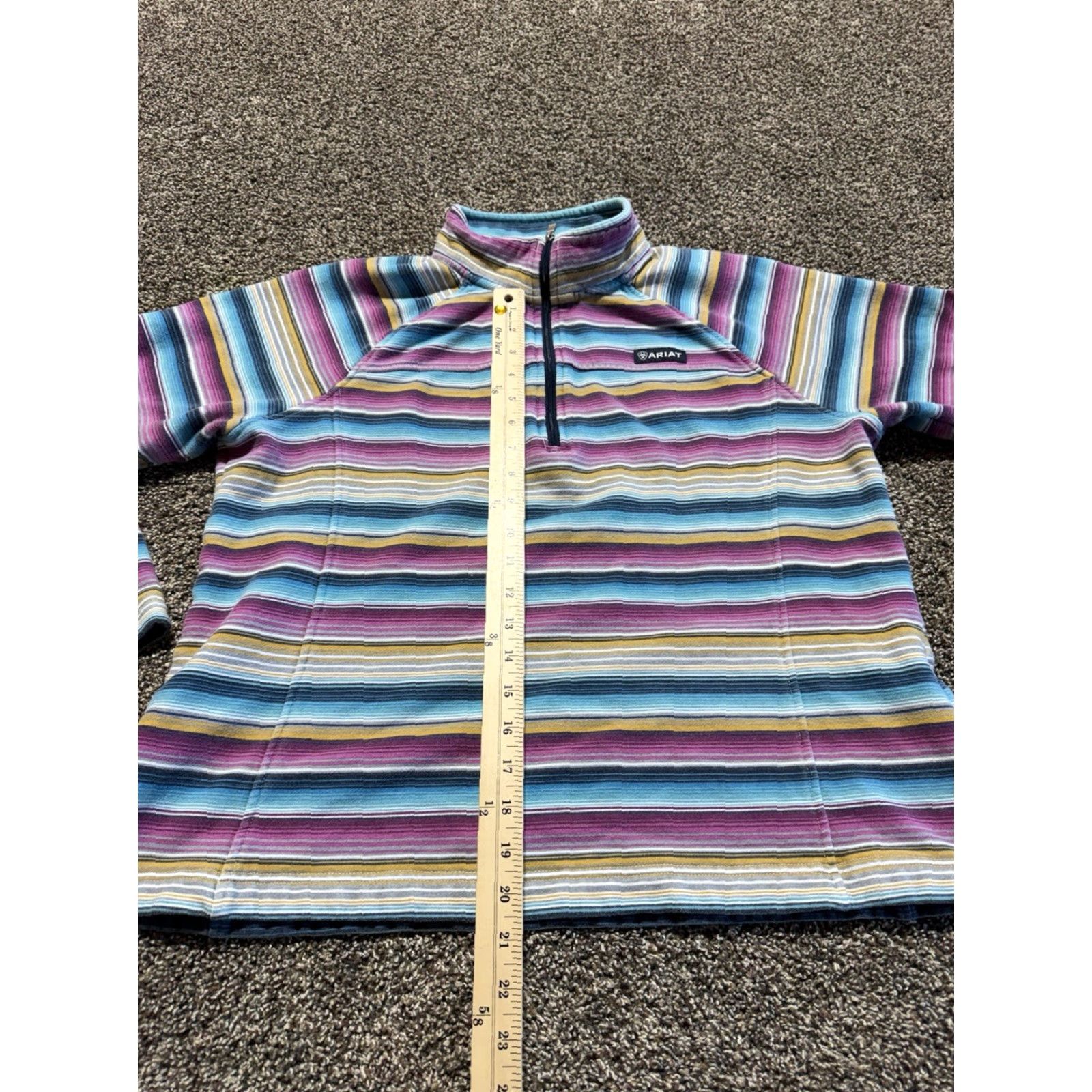 Ariat Ariat Womens Quater Zip Pullover Hoodie Long Sleeve Aztec Multicolor Polyester Fleece Logo Winter Fall Spring Size L / US 10 / IT 46 - 6 Thumbnail