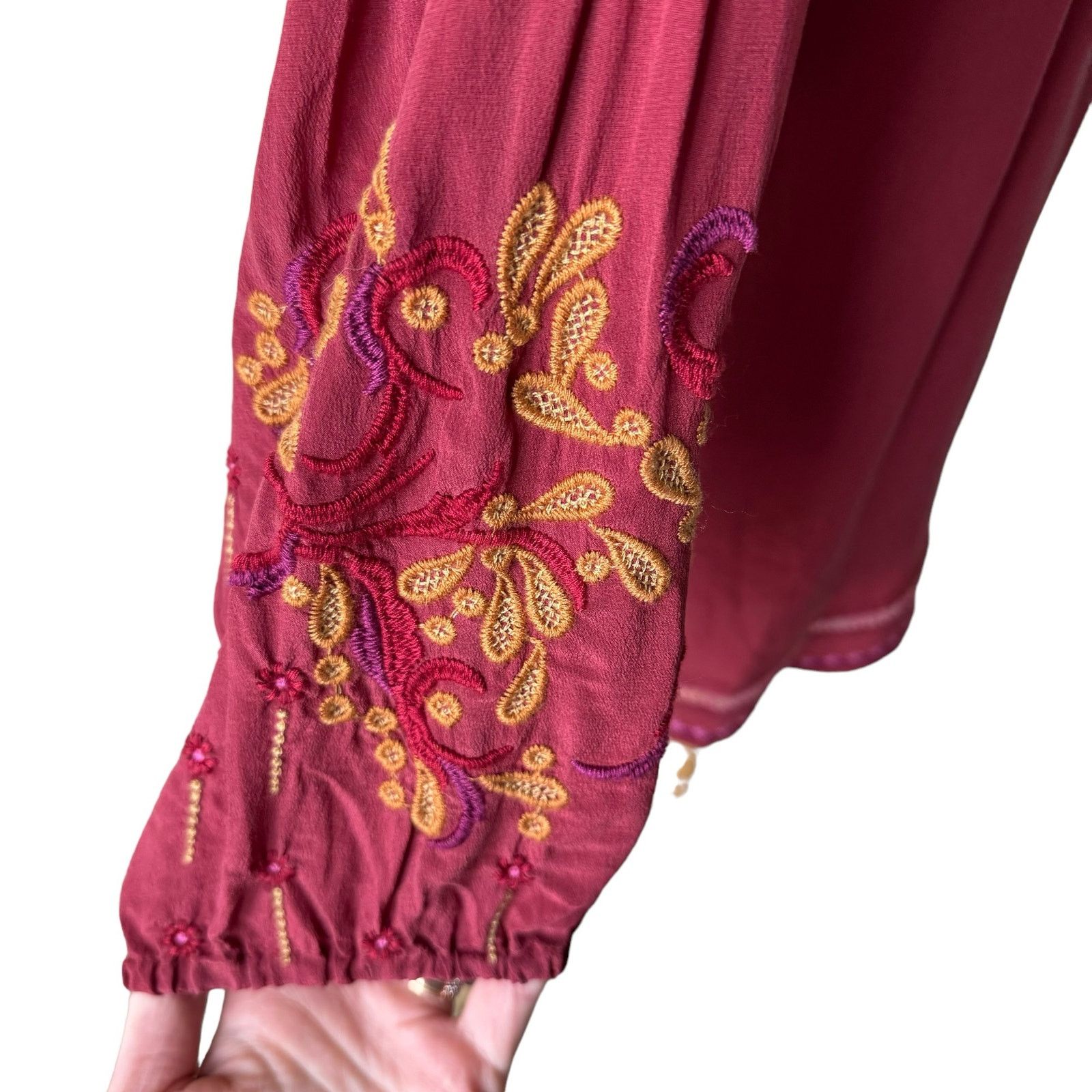Johnny Was JOHNNY WAS PEYTON TUNIC 100% Silk Currant Size MEDIUM NWT Size M / US 6-8 / IT 42-44 - 8 Thumbnail