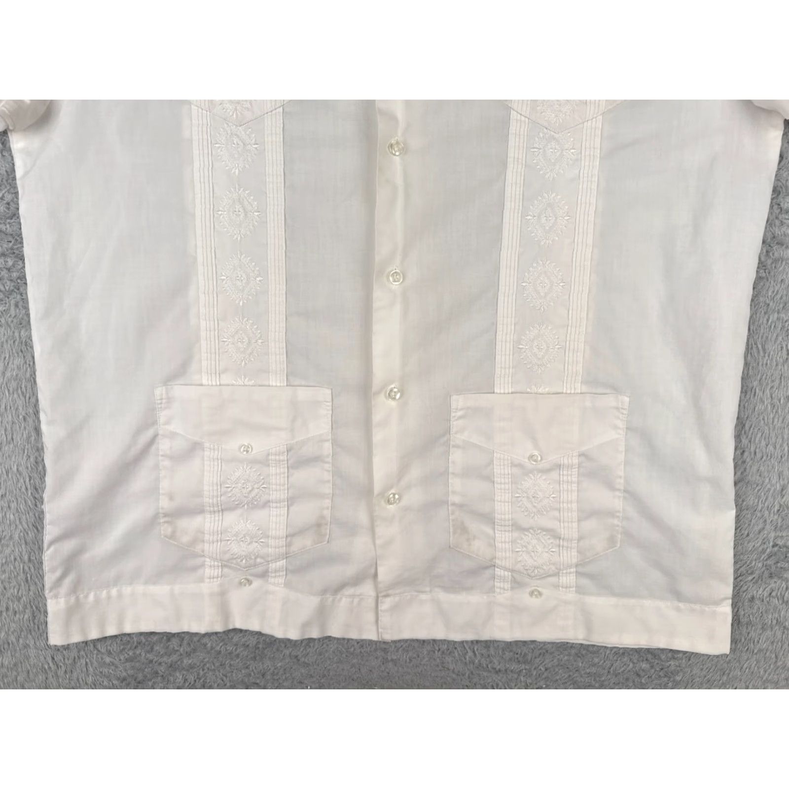 Vintage Sobrino Shirt Adult Large White Button-Up Polyester Blend 4 Pocket Read Size US L / EU 52-54 / 3 - 5 Thumbnail