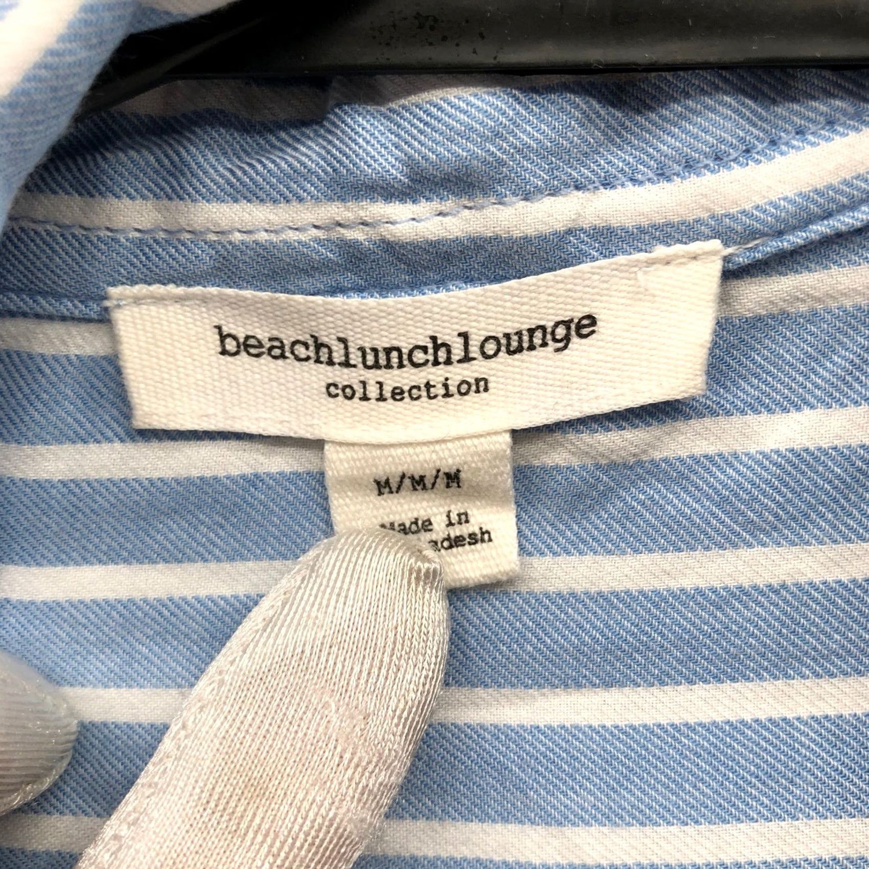 Vintage beachlunchlounge Shirt Womens M Blue White Striped Roll Tab Lyocell Button Down Size M / US 6-8 / IT 42-44 - 6 Thumbnail