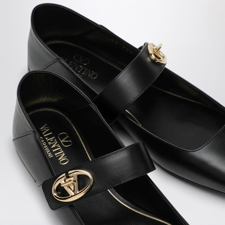 Valentino o1d2blof1024 V Logo Ballerina in Black Size US 9 / IT 39 - 5 Thumbnail