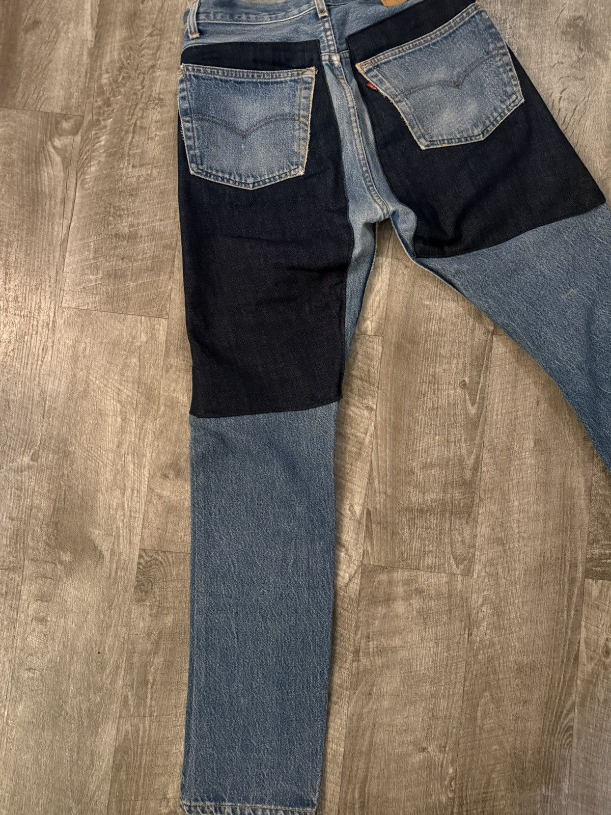 Levi's Vintage Clothing Levi’s 501 Two-Tone Reconstructed Patchwork Denim (USA) - 31 Size US 31 - 4 Thumbnail
