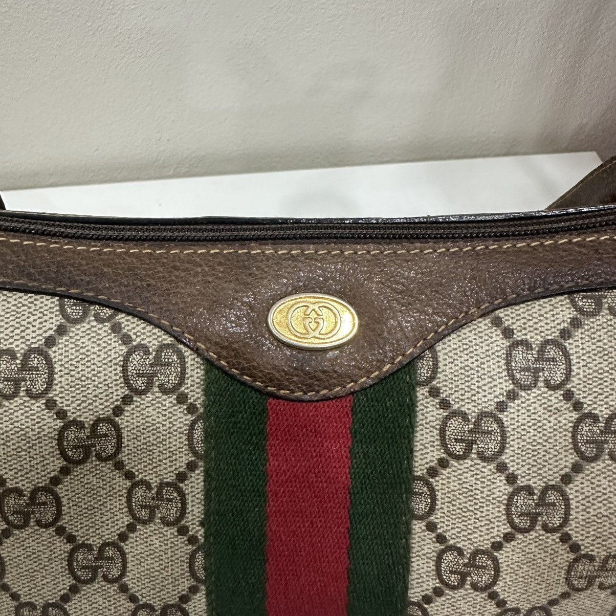 Gucci ‼️YES‼️ VINTAGE GUCCI WEB GG SUPREME SHERRY LINE SHOULDER BAG Size ONE SIZE - 6 Thumbnail