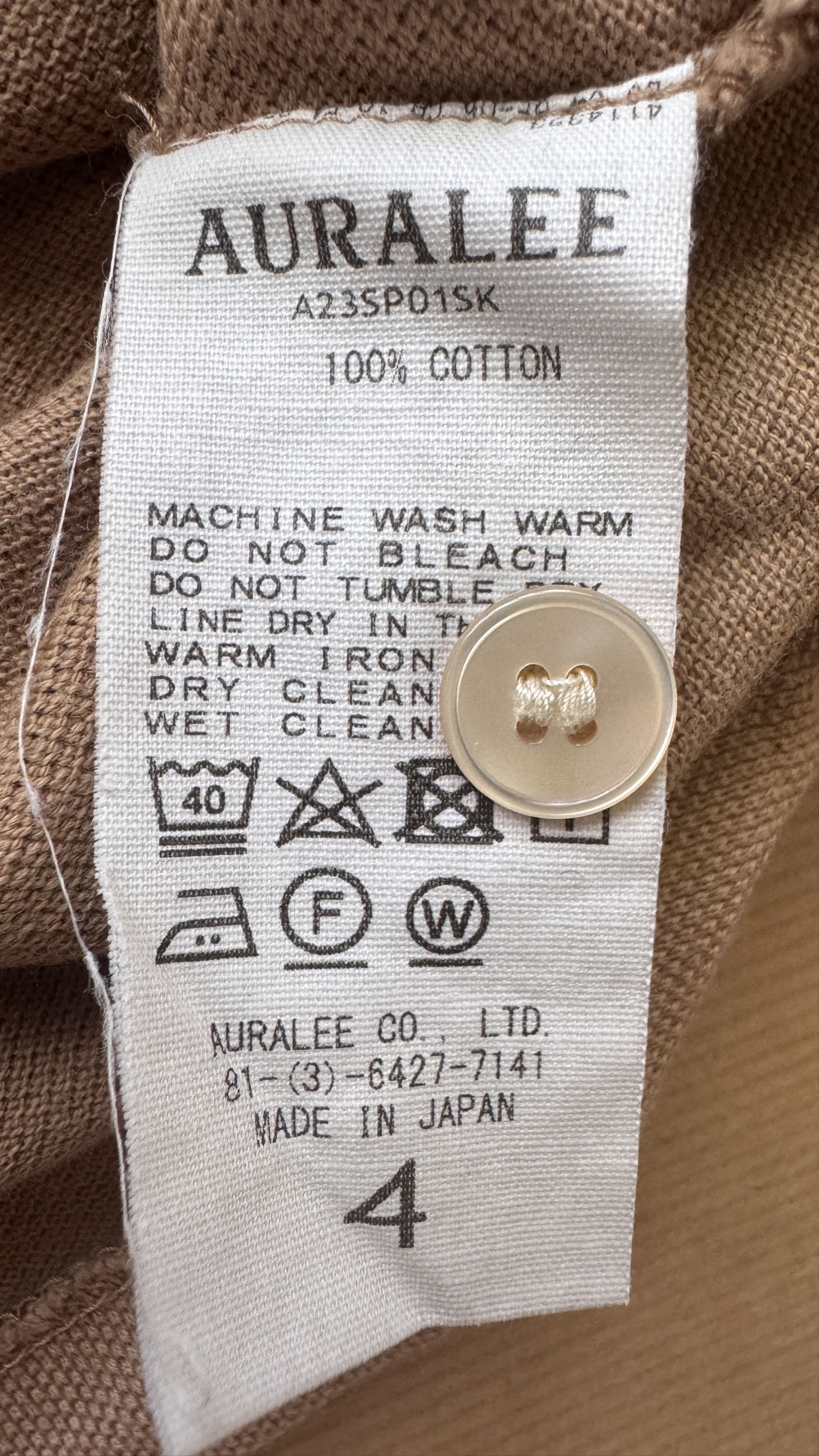 Auralee aa . 4 . super fine cotton pique big polo . A23SP01SK Size US M / EU 48-50 / 2 - 10 Thumbnail