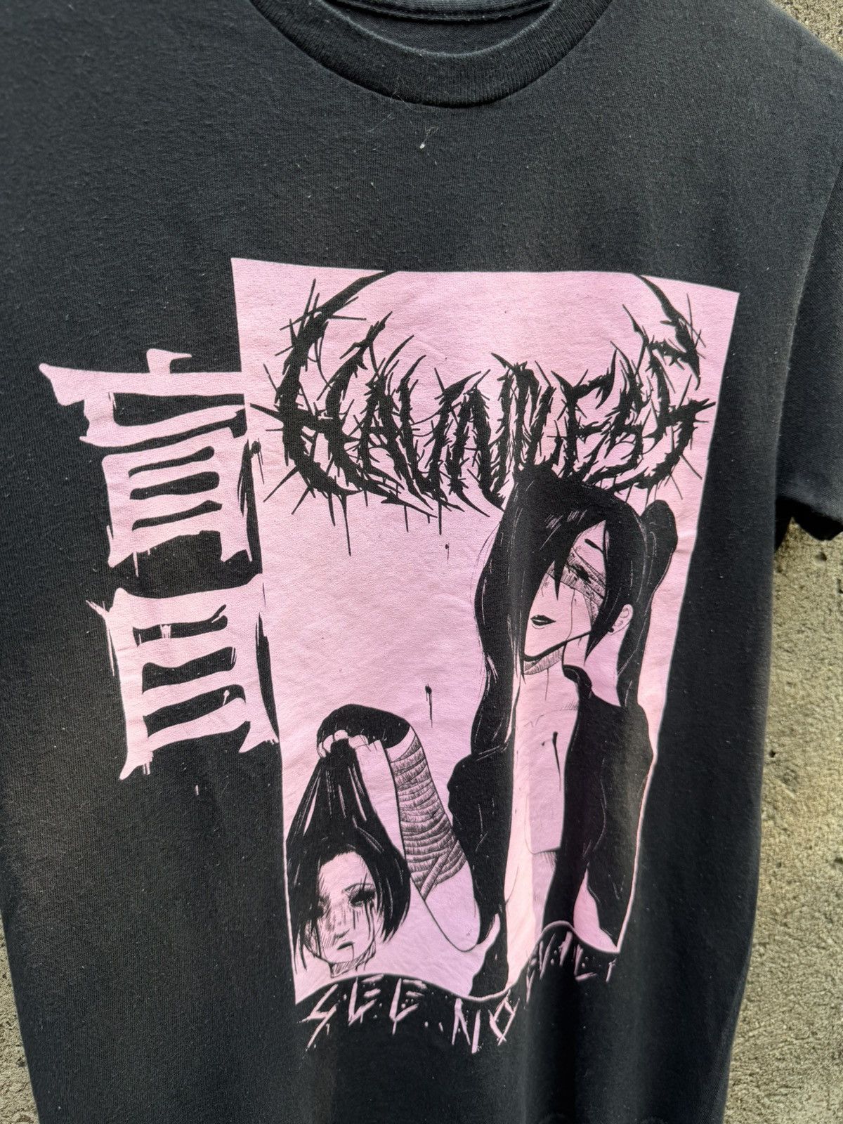 Vintage See No Evil Graphic Tee / Anime Goth Style Size US M / EU 48-50 / 2 - 2 Thumbnail