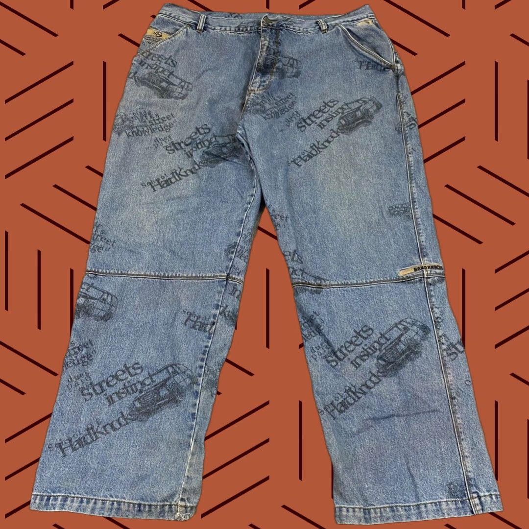 Vintage School of Hard Knocks Jeans Mens 40x32 Blue Light Wash Wide-Leg Baggy Y2K Size US 42 / EU 58 - 1 Thumbnail
