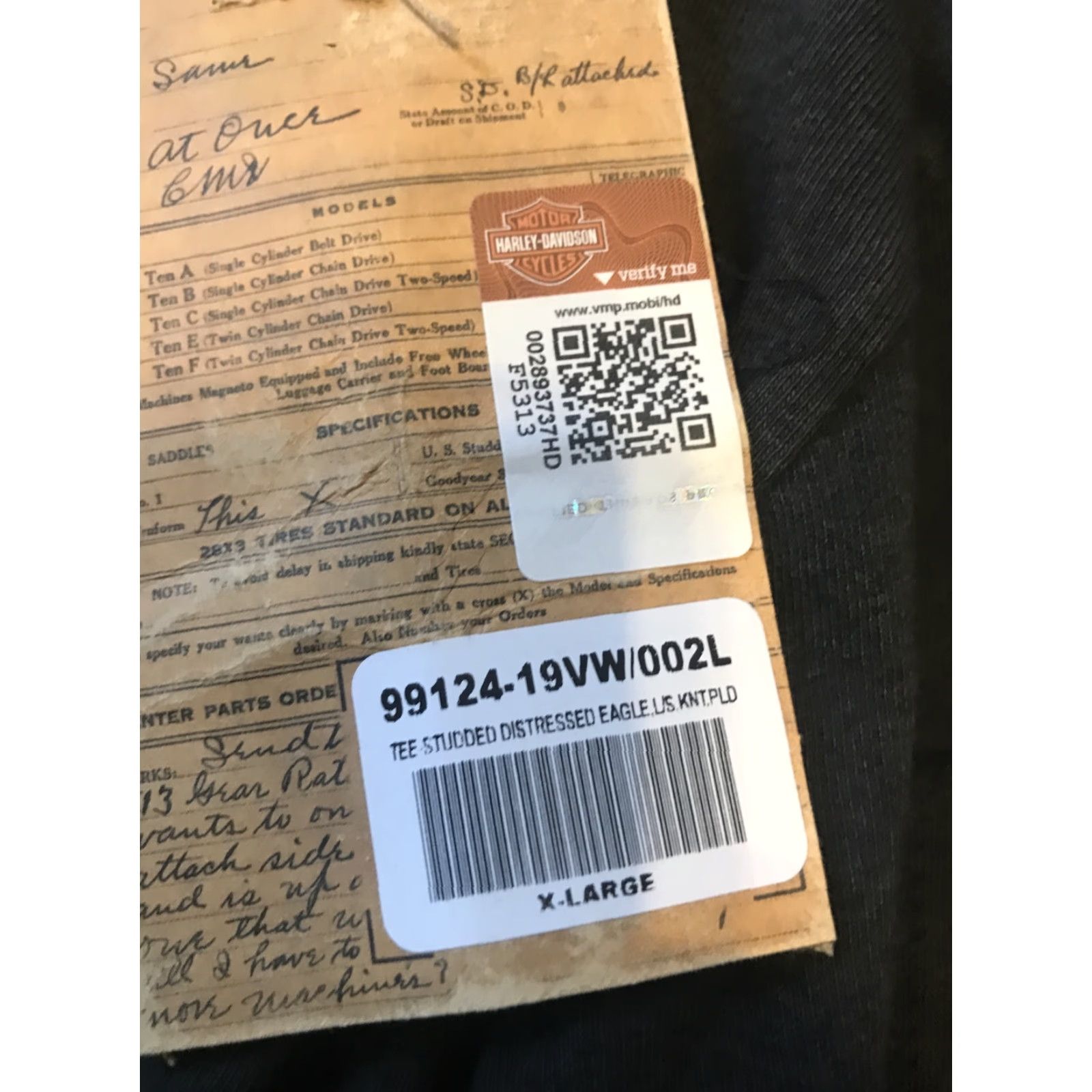 Harley Davidson VINTAGE? (no) Women's Harley-Davidson Shirt XL Gray Studded Distressed Eagle Long Sleeve, 99124-19VW, 99124-19VW, HD, Jacket? Size XL / US 12-14 / IT 48-50 - 2 Thumbnail