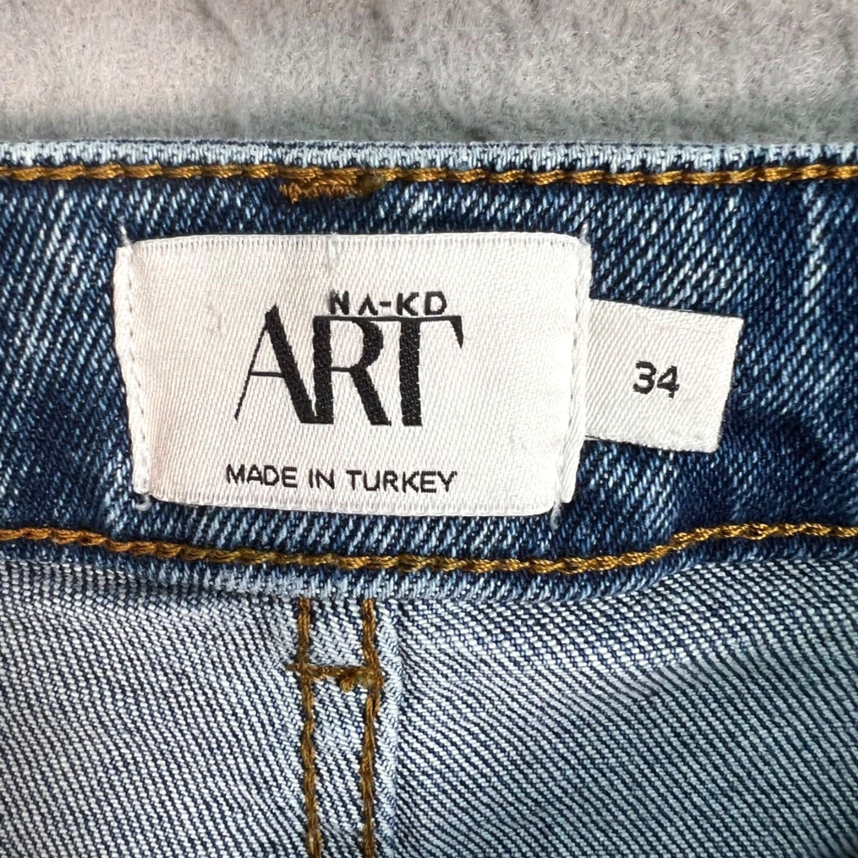 Vintage NA-KD Art High-Waisted Straight-Leg Denim Jeans Womens Size 34 Blue Size 24" / US 00 / IT 34 - 3 Thumbnail