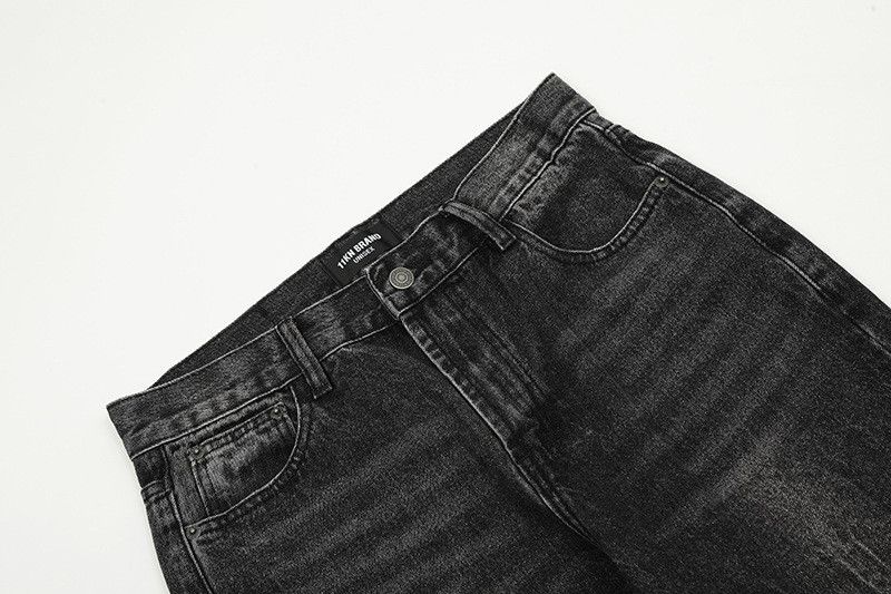 Jean Retro washed straight-leg flared ripped jeans for men Size US 32 / EU 48 - 3 Thumbnail