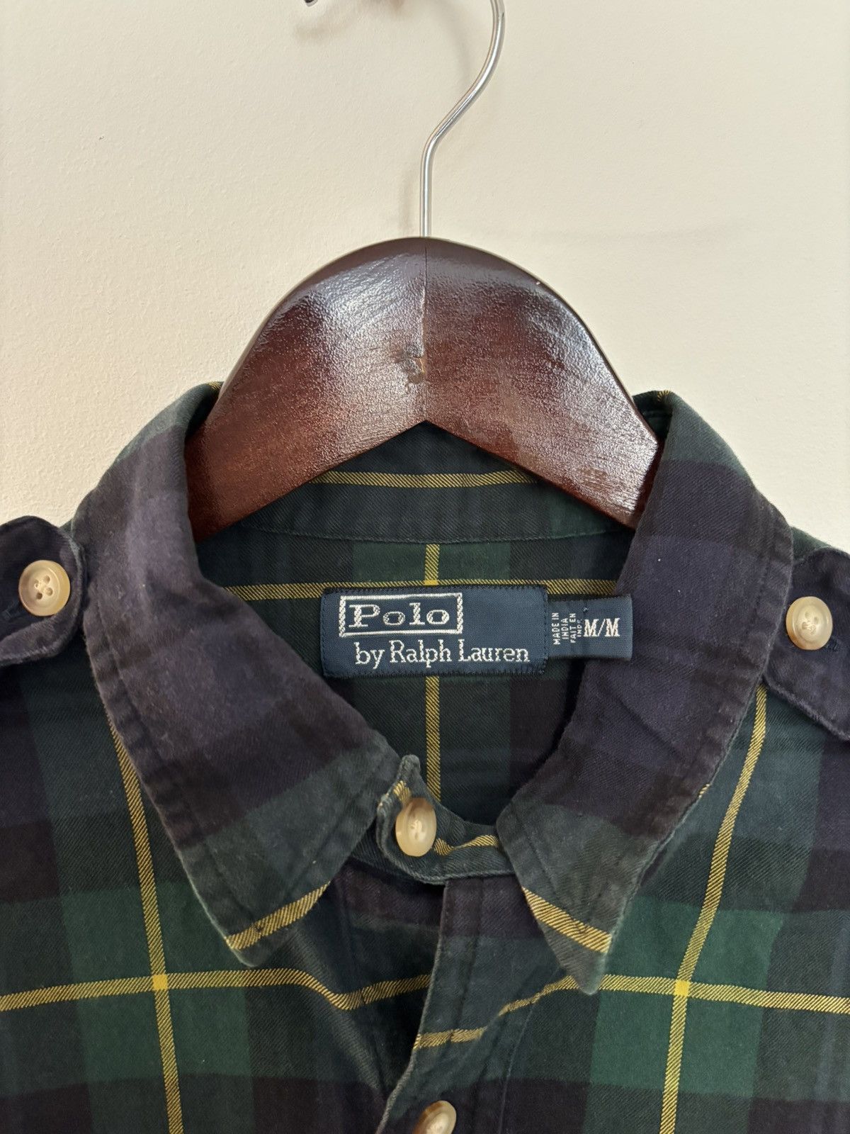 Polo Ralph Lauren Vintage Polo Ralph Lauren Blackwatch Plaid Button Up Shirt Size US M / EU 48-50 / 2 - 2 Thumbnail