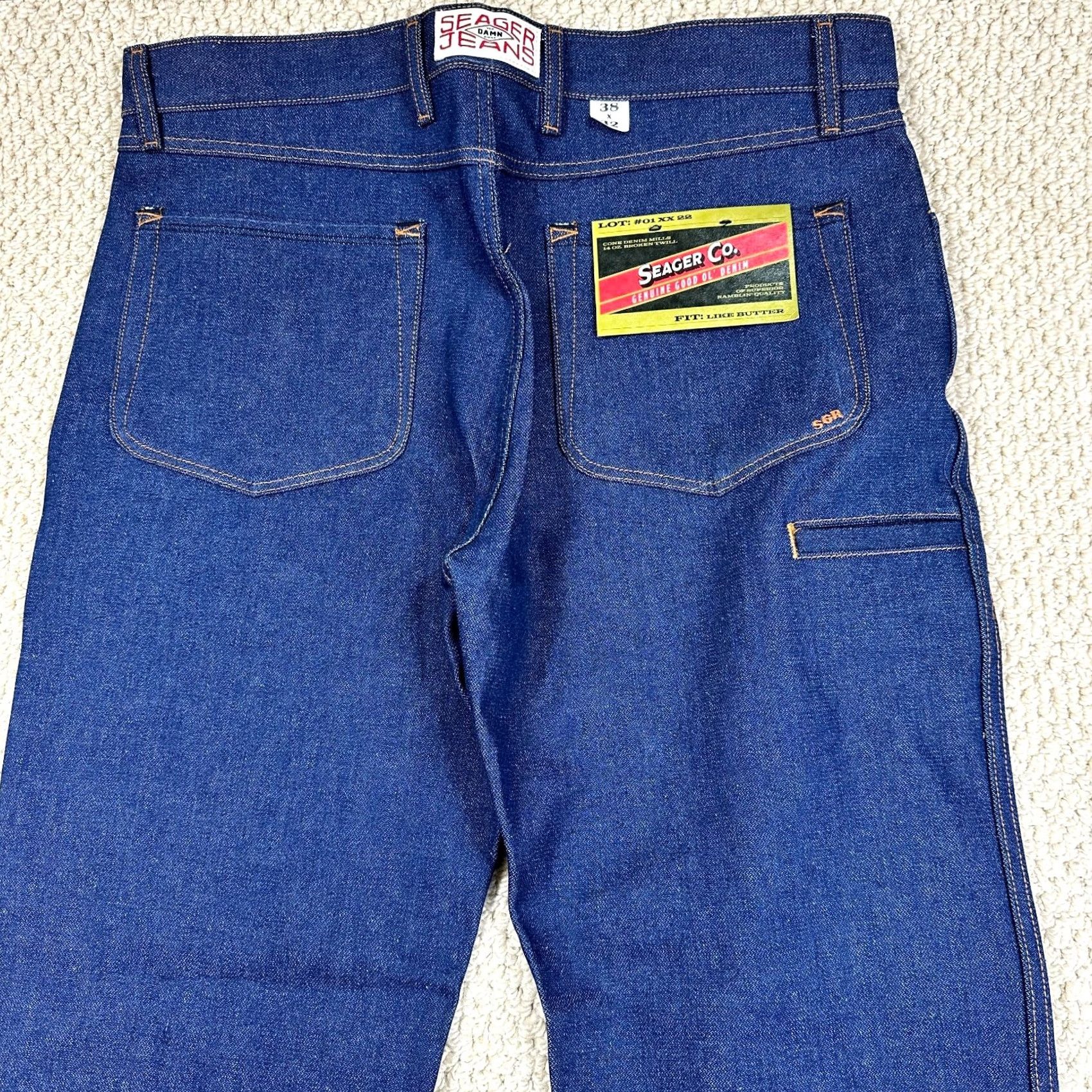 Vintage Seager Co Jeans 38x32 Indigo Denim Western Regular Fit 5-Pocket Blue Men Jeans USA Cowboy Rugged Vintage: No Size US 38 / EU 54 - 2 Thumbnail