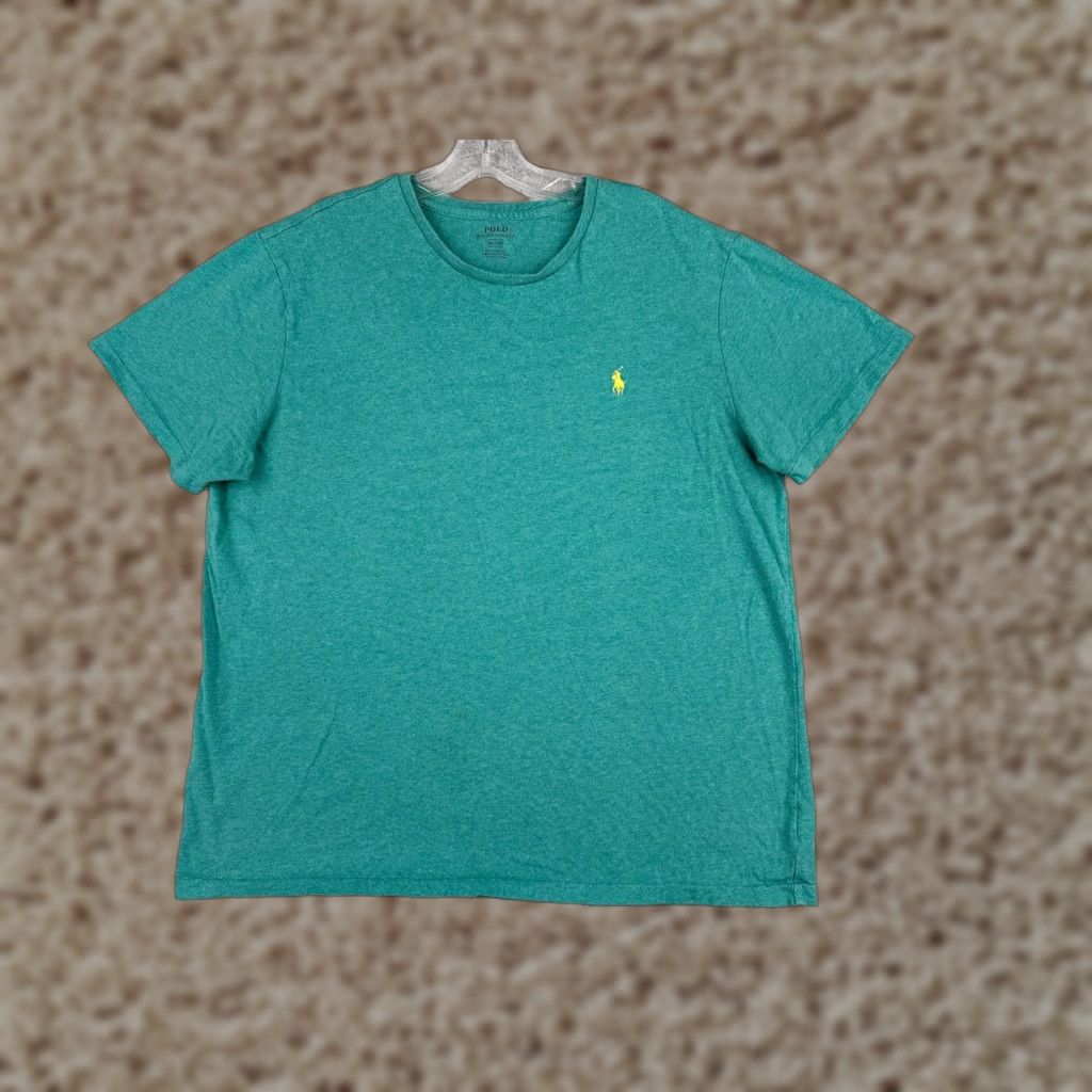 Ralph Lauren Polo Ralph Lauren Shirt Men XL Teal 100% Cotton Crew Short Sleeve Logo Embroidered Size US XL / EU 56 / 4 - 1 Thumbnail
